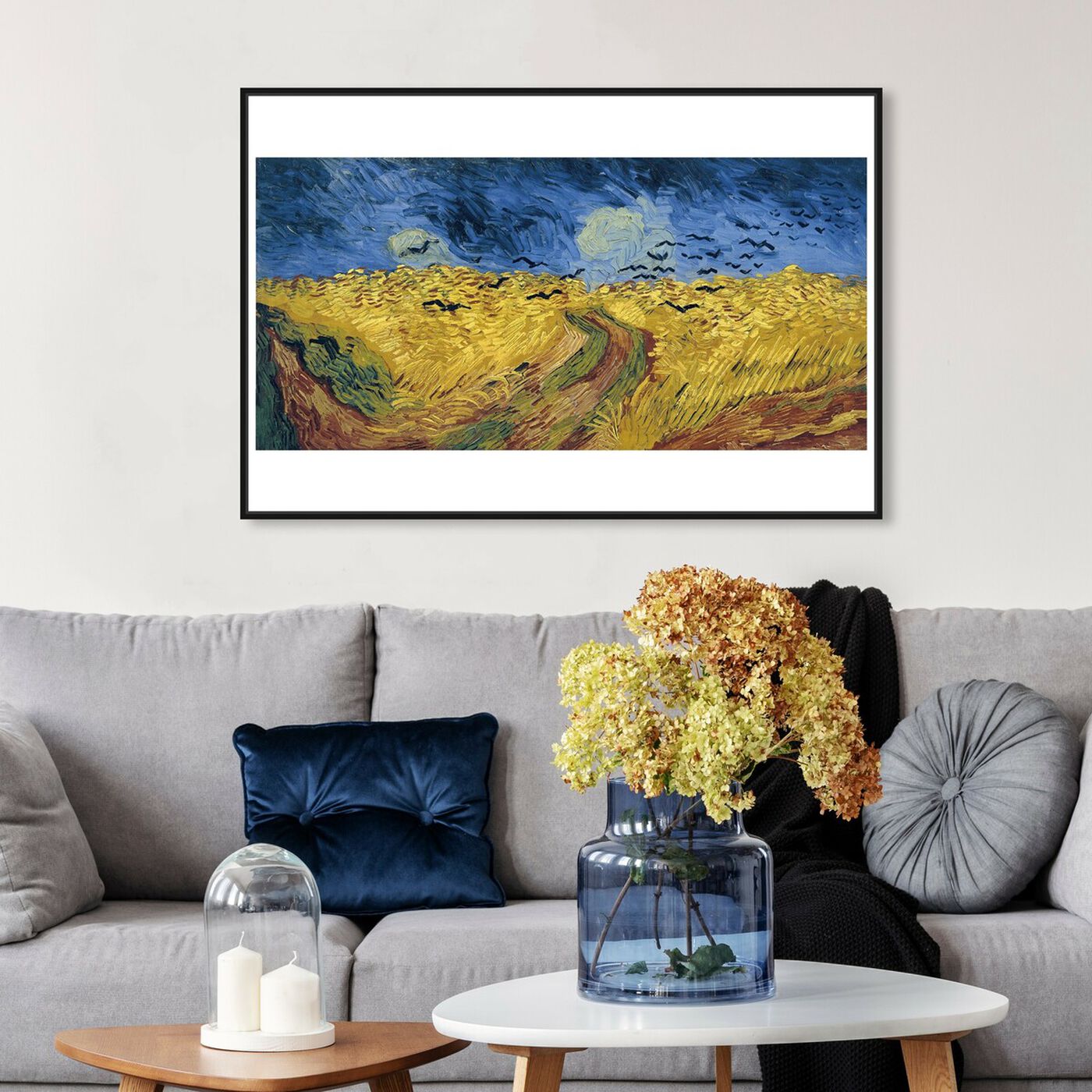 Hanging view of Van Gogh - Wheatfield with Crows featuring classic and figurative and impressionism art.