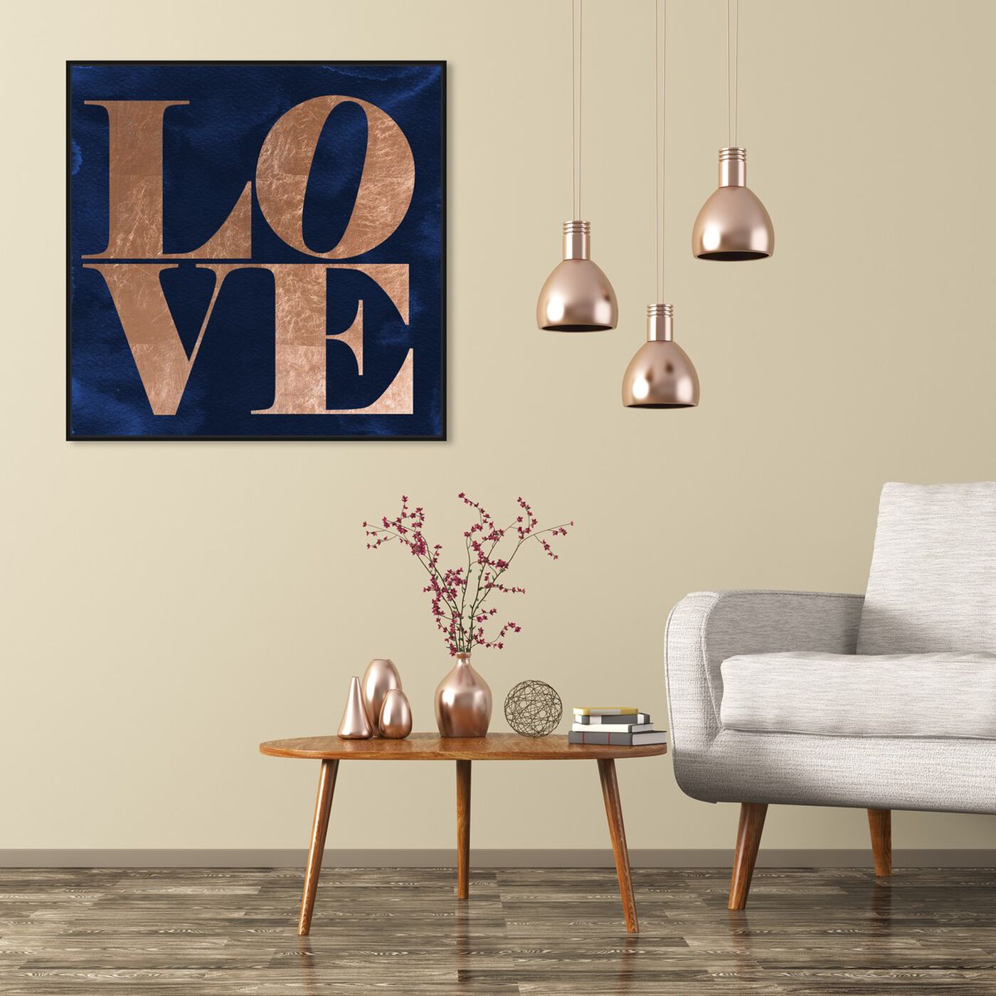 Hanging view of Solid Gold Copper II featuring typography and quotes and love quotes and sayings art.