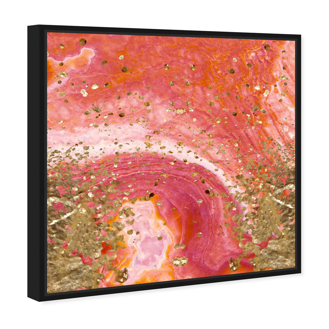 Angled view of Koi Stone featuring abstract and crystals art.