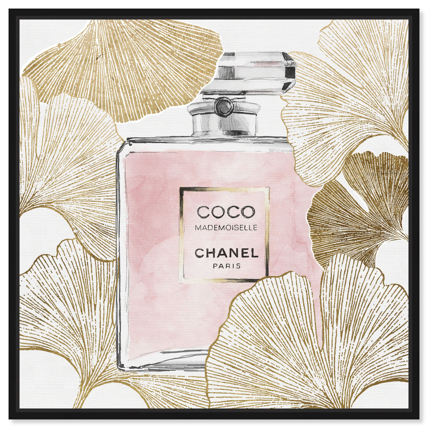 Front view of Gold Pink Ginkcoco featuring fashion and glam and perfumes art.