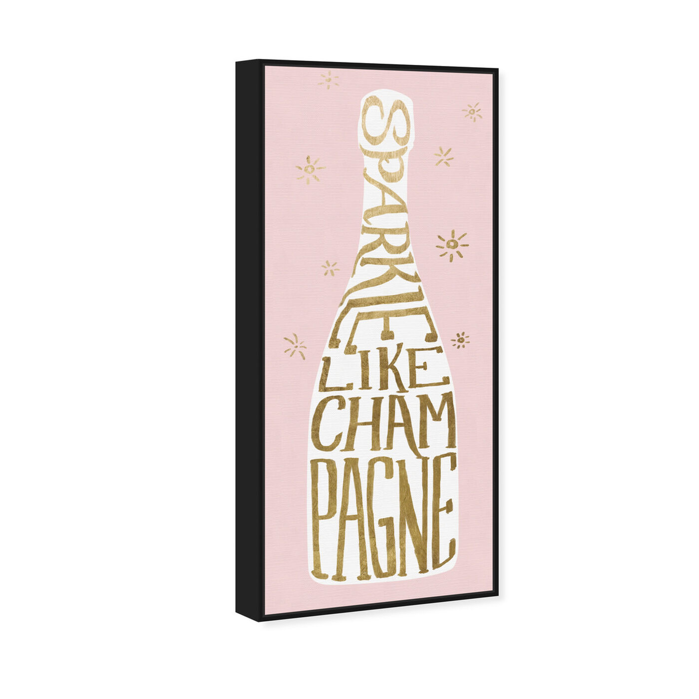 Angled view of Sparkle Like Champagne Pink featuring drinks and spirits and champagne art.