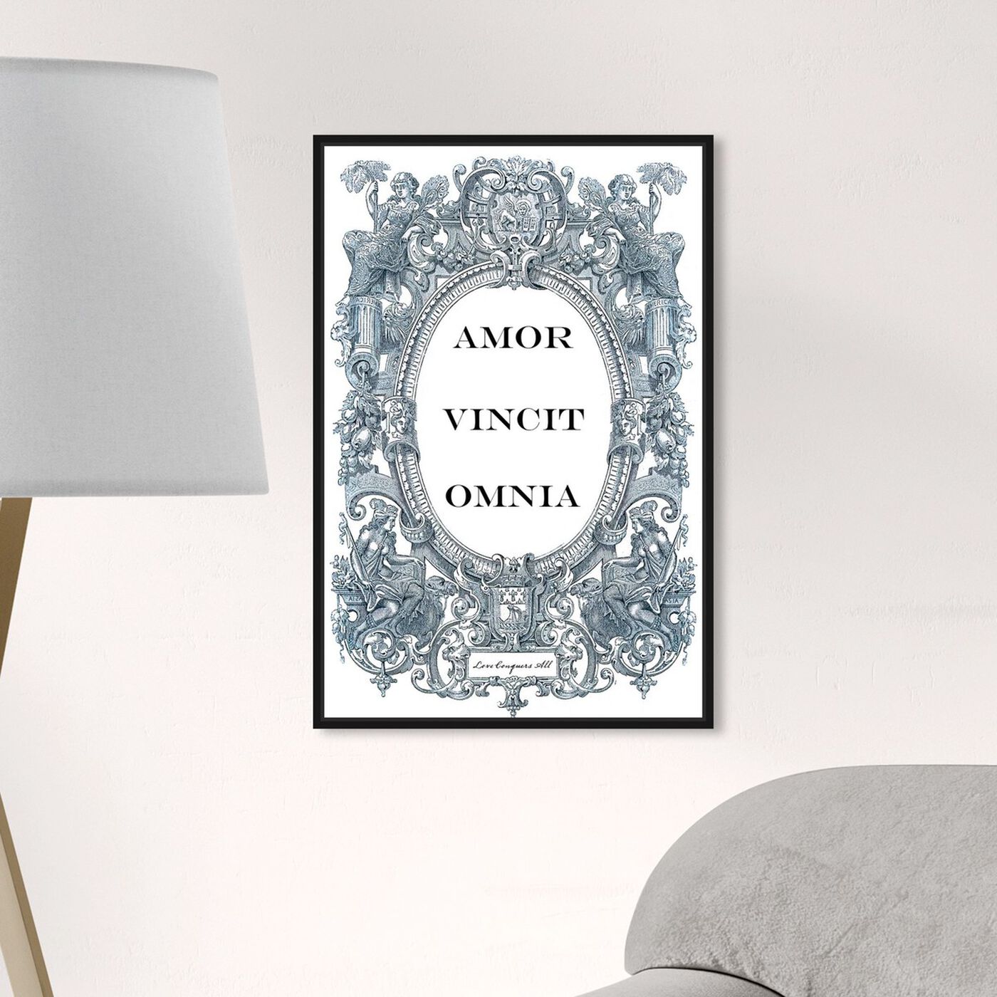 Hanging view of Love Conquers All featuring typography and quotes and love quotes and sayings art.
