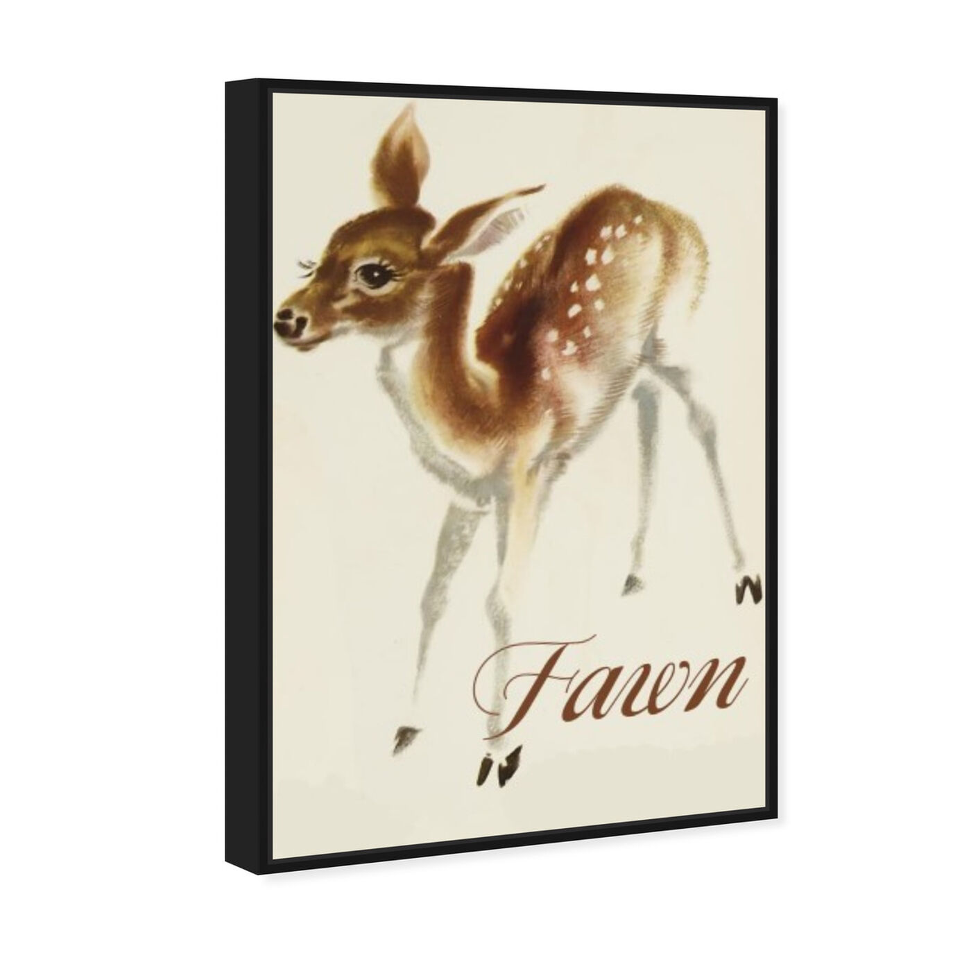 Angled view of Fawn featuring animals and baby animals art.