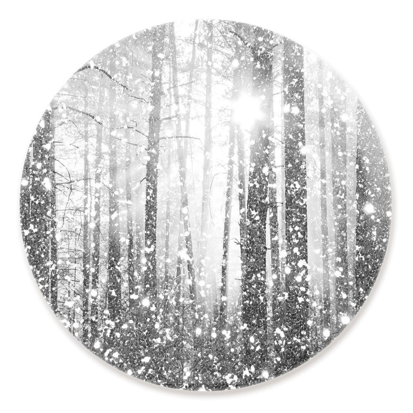 Front view of Magical Forest Silver Round featuring nature and landscape and forest landscapes art.