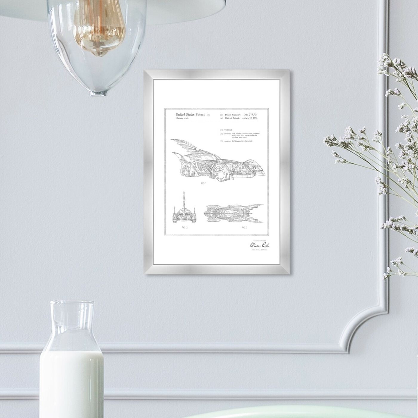 Hanging view of Batmobile 1996, Silver Foil featuring movies and tv and movies art.
