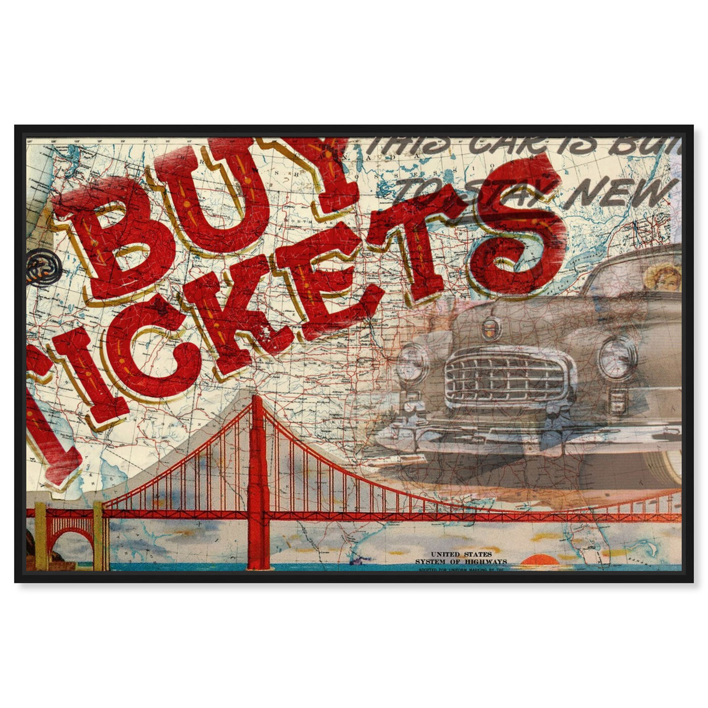 Front view of Buy Tickets featuring advertising and posters art.