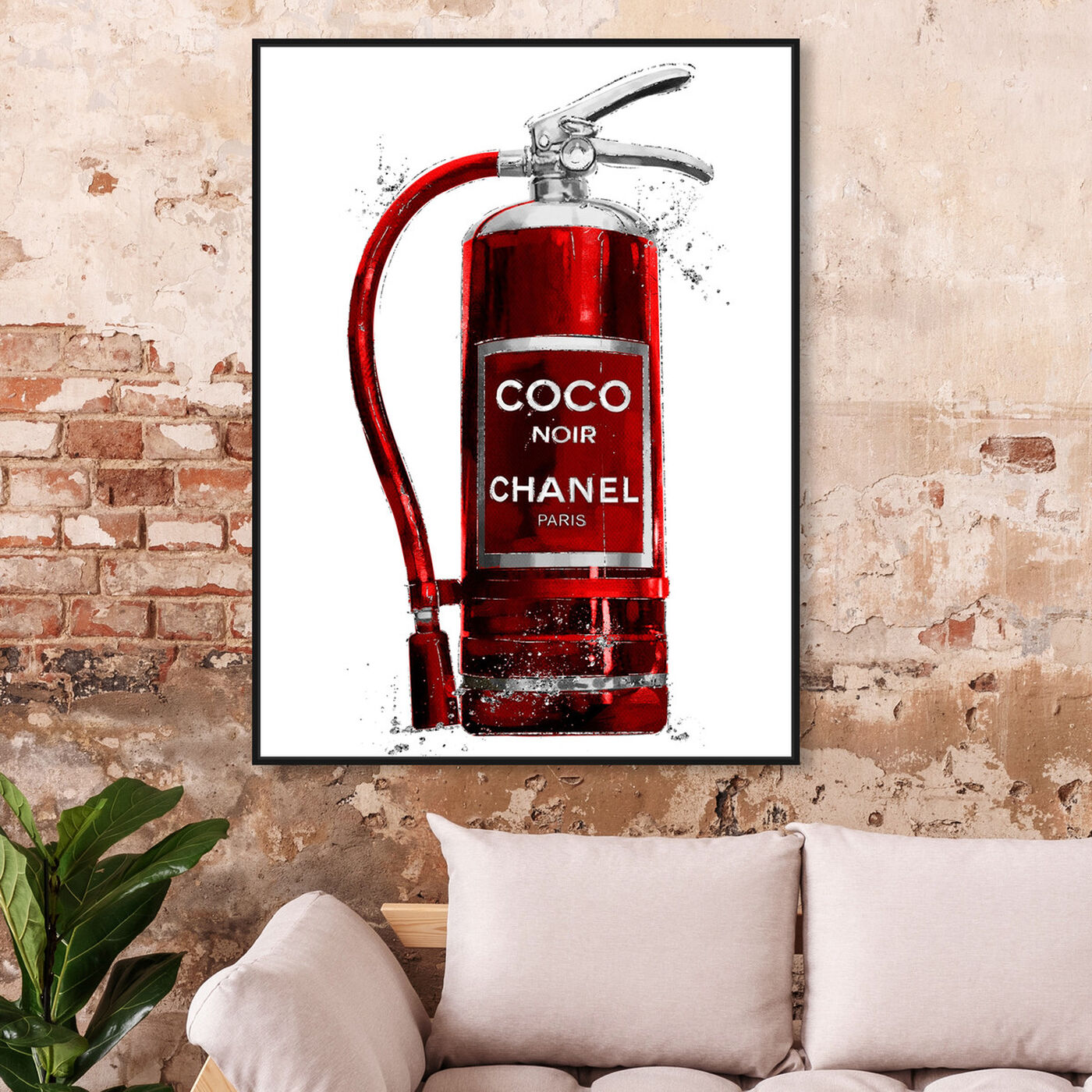 Hanging view of Fashion Extinguisher Red featuring fashion and glam and perfumes art.