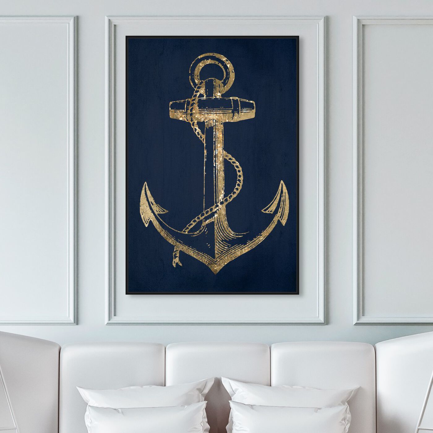 Hanging view of Gold Anchor featuring nautical and coastal and nautical watercrafts art.