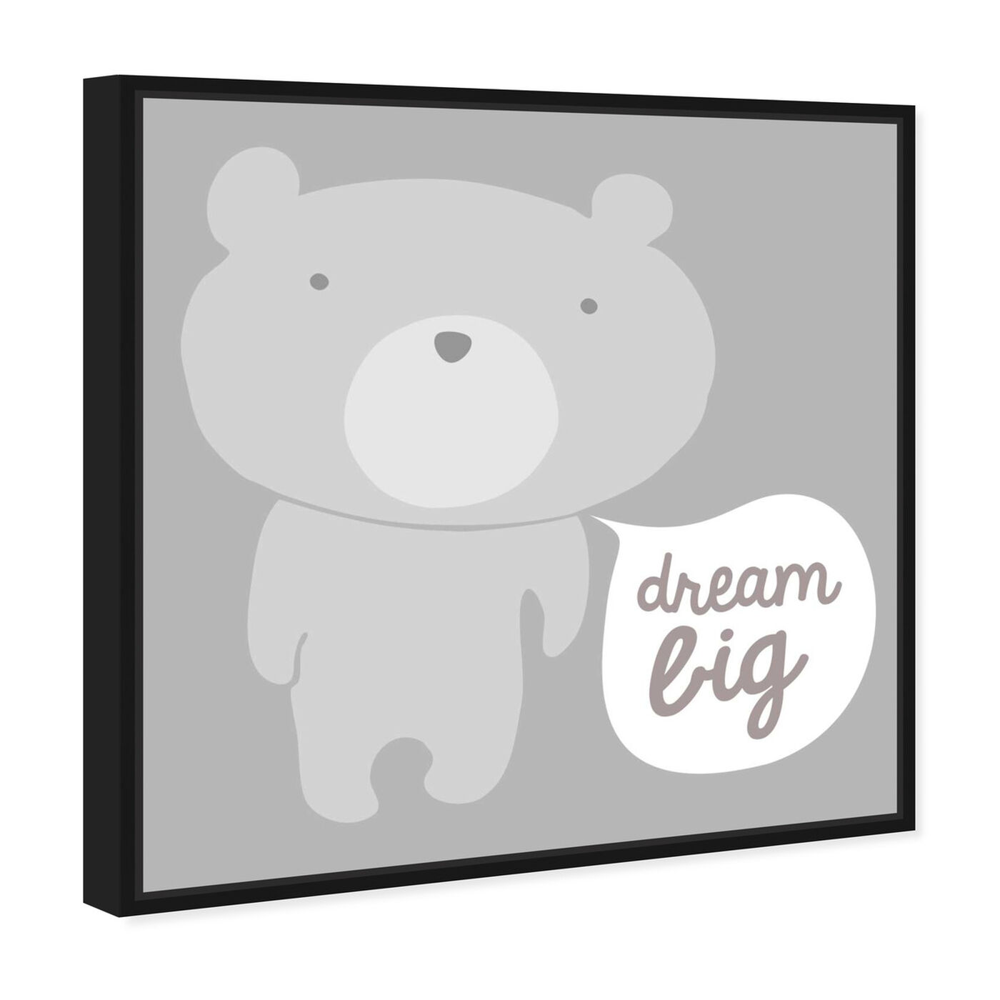 Angled view of Dream Big Teddy Grey featuring animals and zoo and wild animals art.