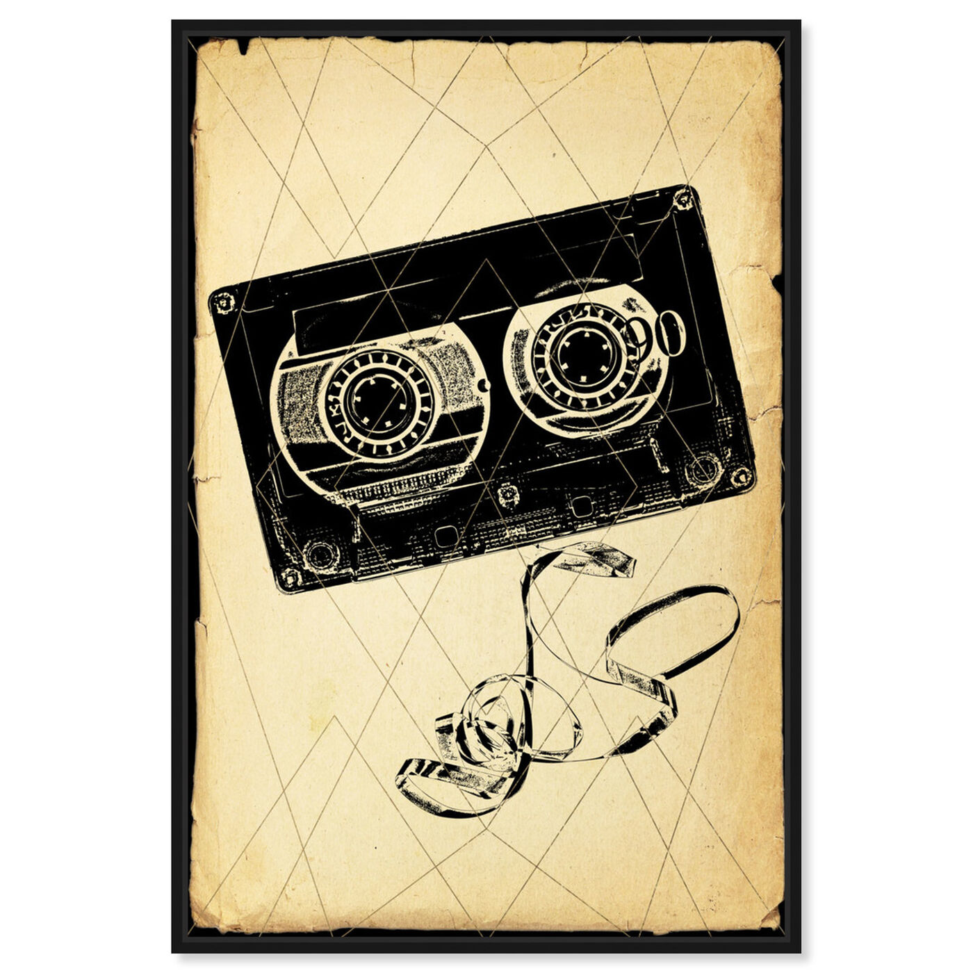 Front view of Cassette Tape Print featuring music and dance and dj art.