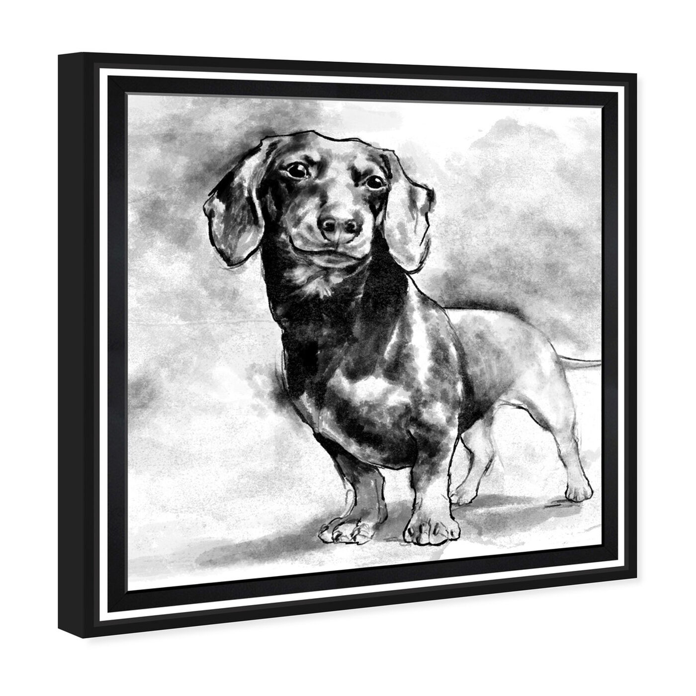 Angled view of Dachshund featuring animals and dogs and puppies art.