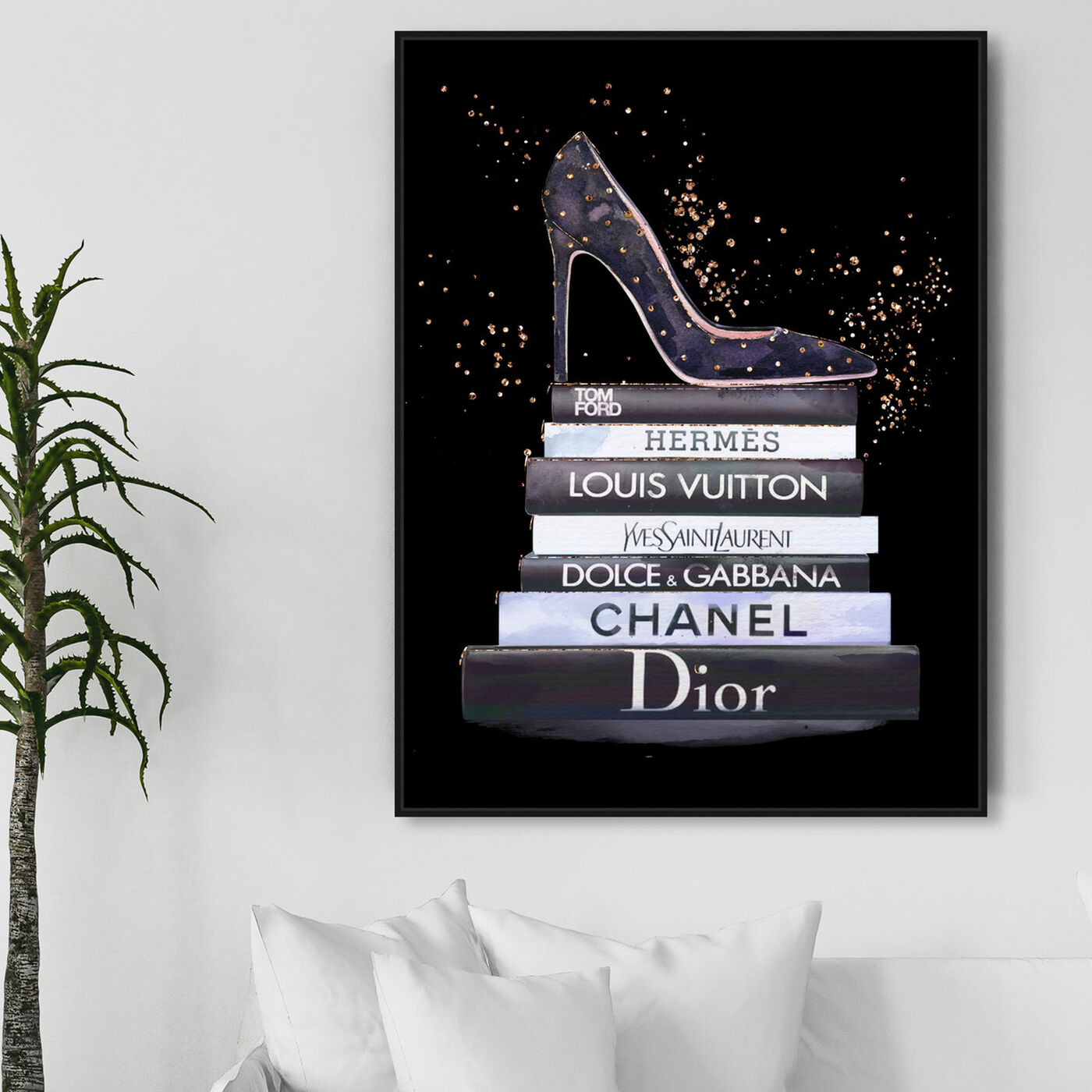 Hanging view of Glam Shoe at night featuring fashion and glam and shoes art.