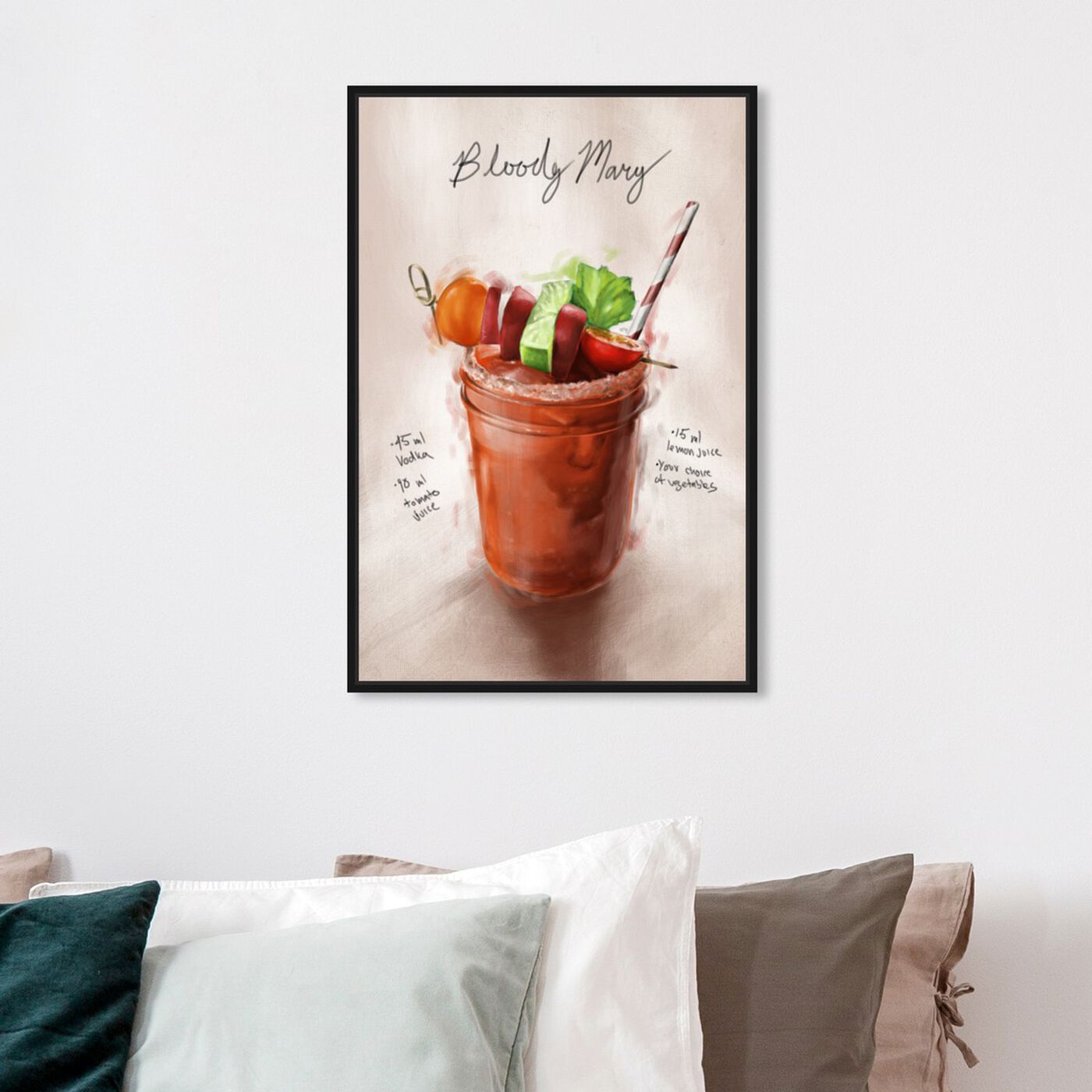 Hanging view of Bloody Mary featuring drinks and spirits and cocktails art.