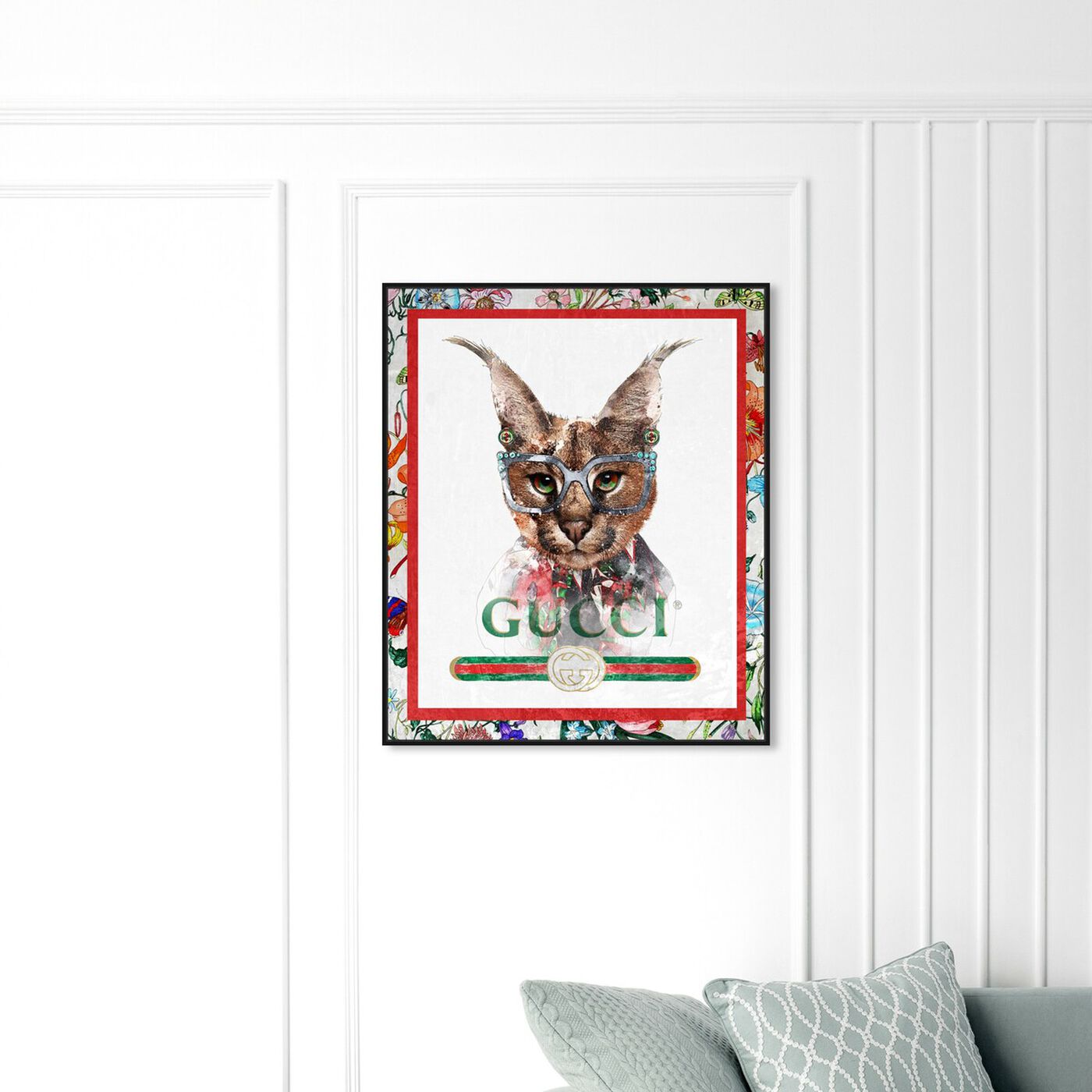 Hanging view of Luxe Brother Portrait featuring animals and cats and kitties art.