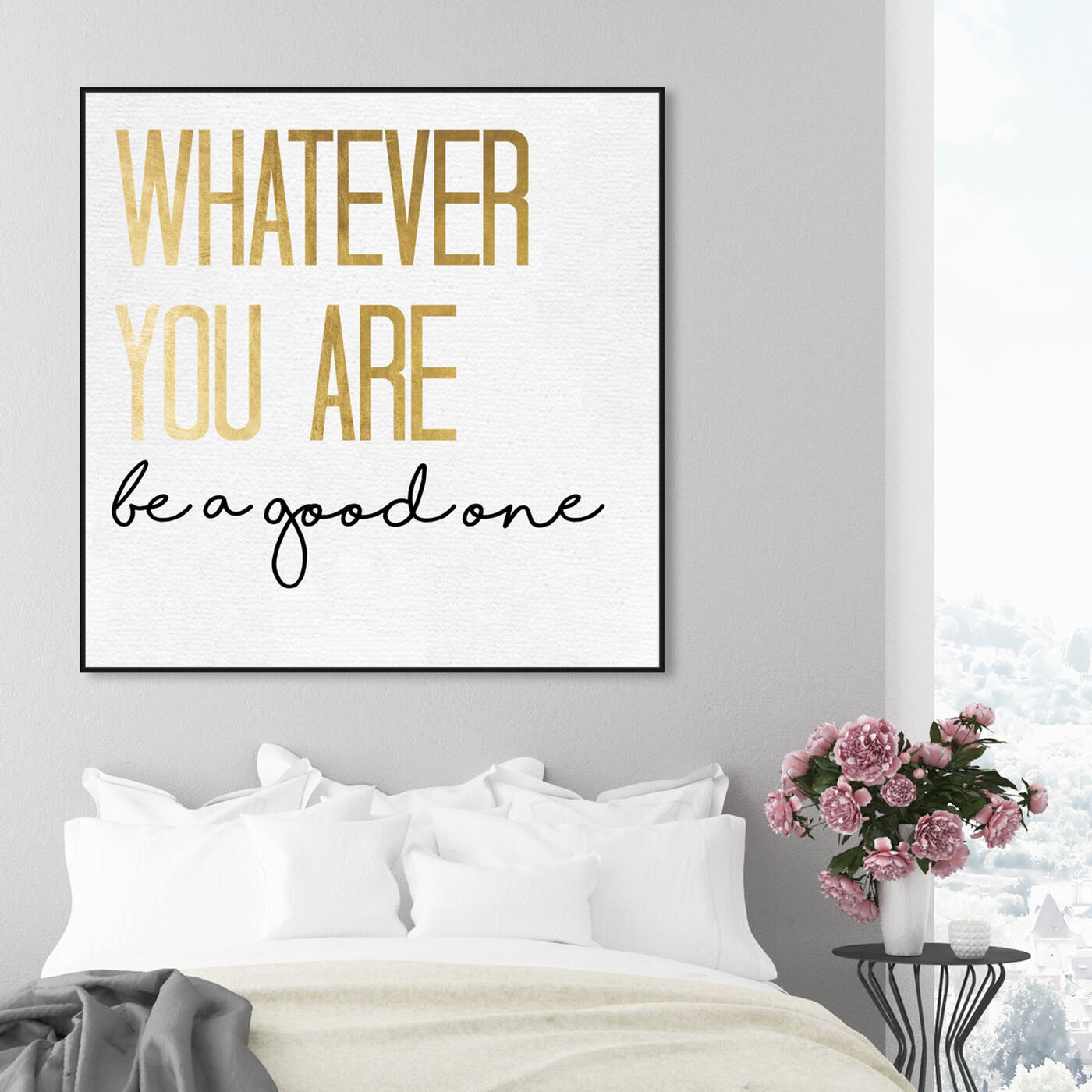 Hanging view of Be a Good One featuring typography and quotes and inspirational quotes and sayings art.