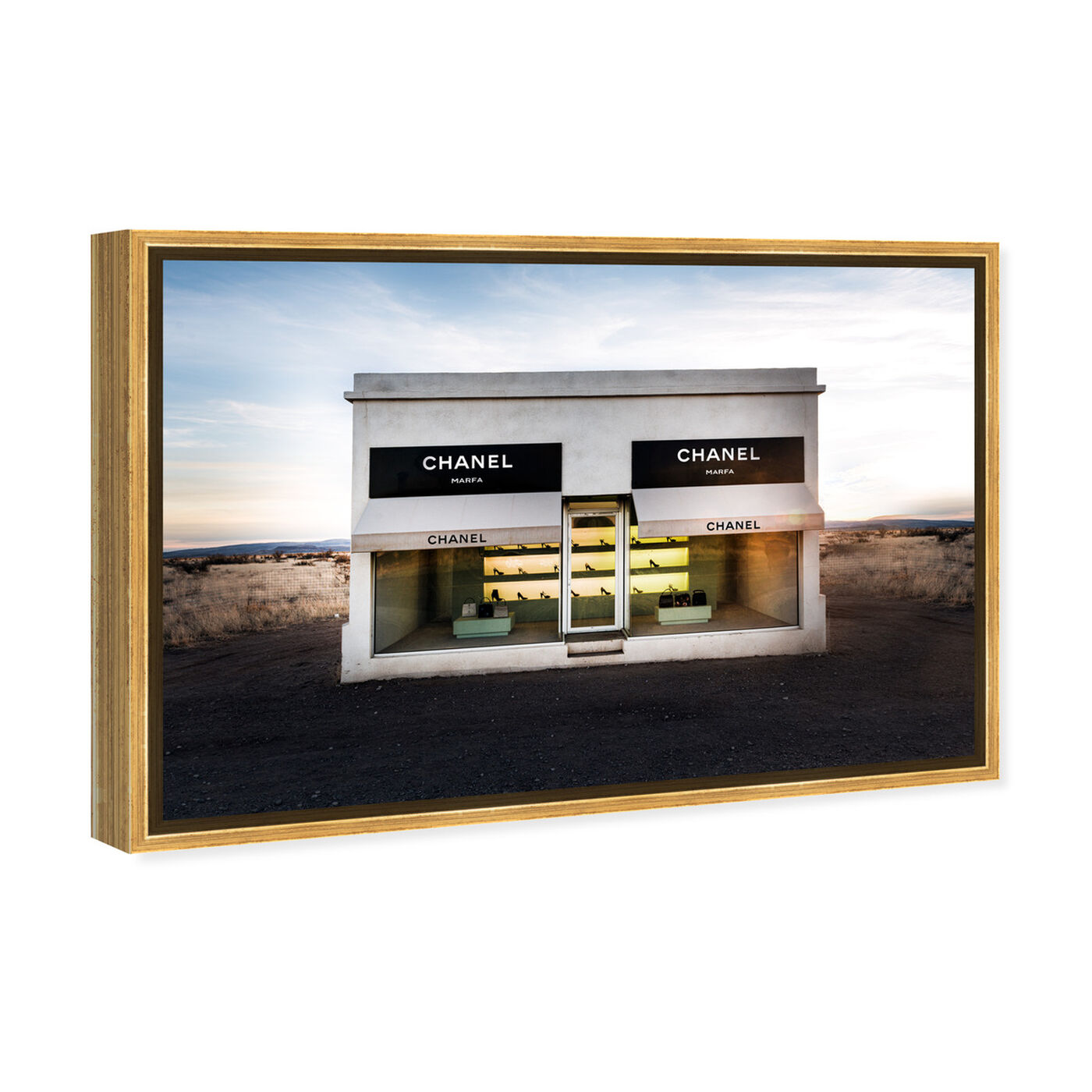 Angled view of Store in Marfa featuring fashion and glam and road signs art.