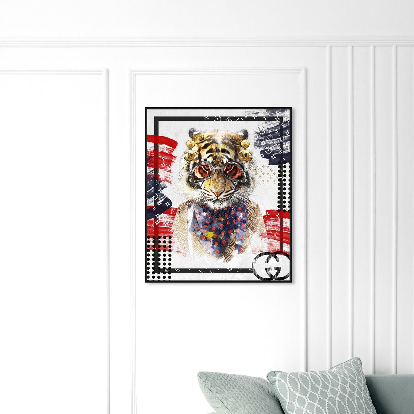 Hanging view of Luxe Cousin Portrait featuring animals and zoo and wild animals art.
