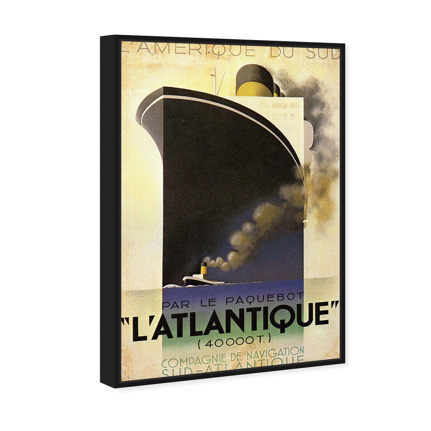 Angled view of Atlantique featuring advertising and posters art.