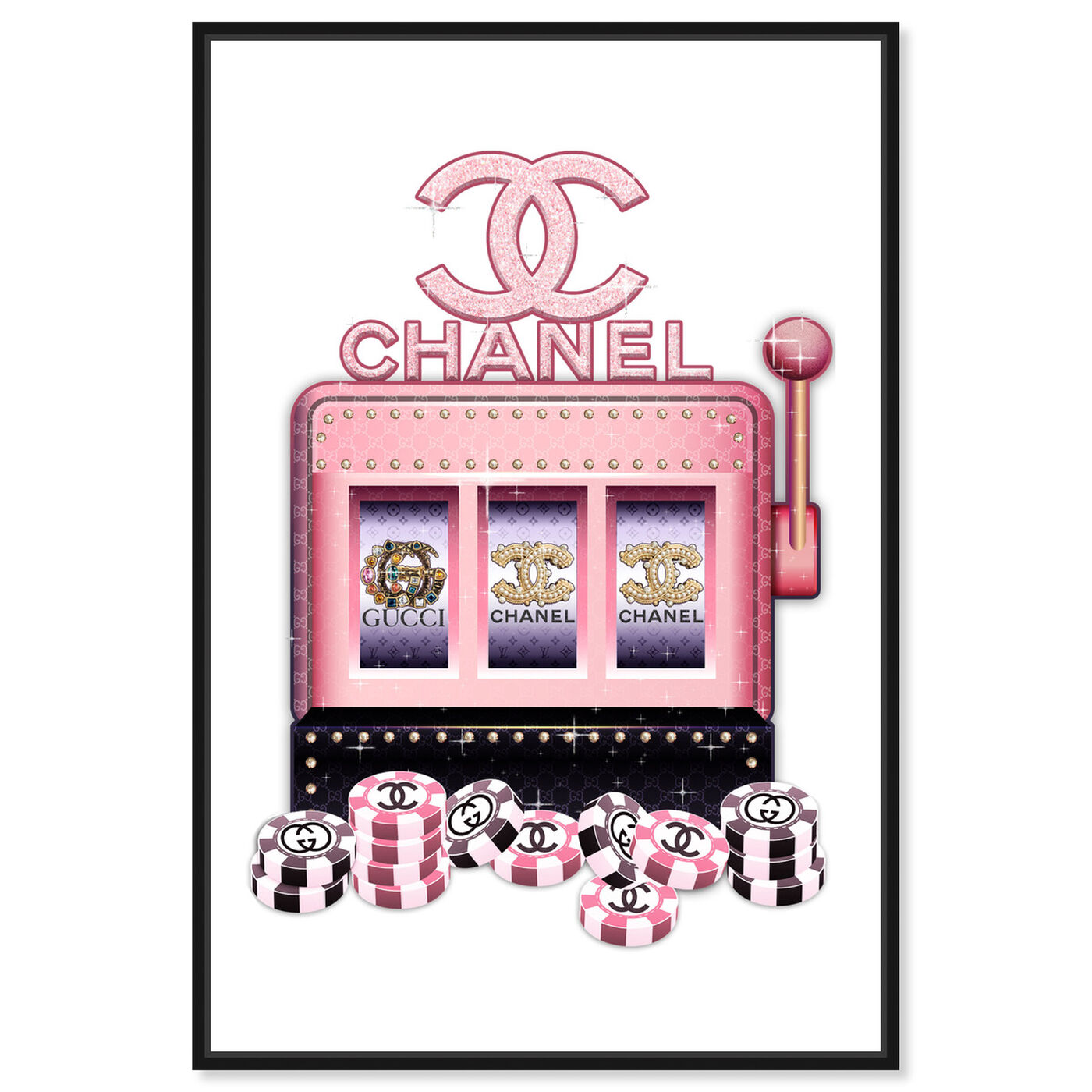 Oliver Gal Dog With Chanel Bag Wall Art