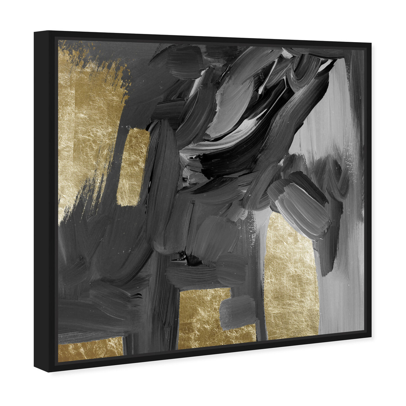 Angled view of Mighty Gold featuring abstract and paint art.