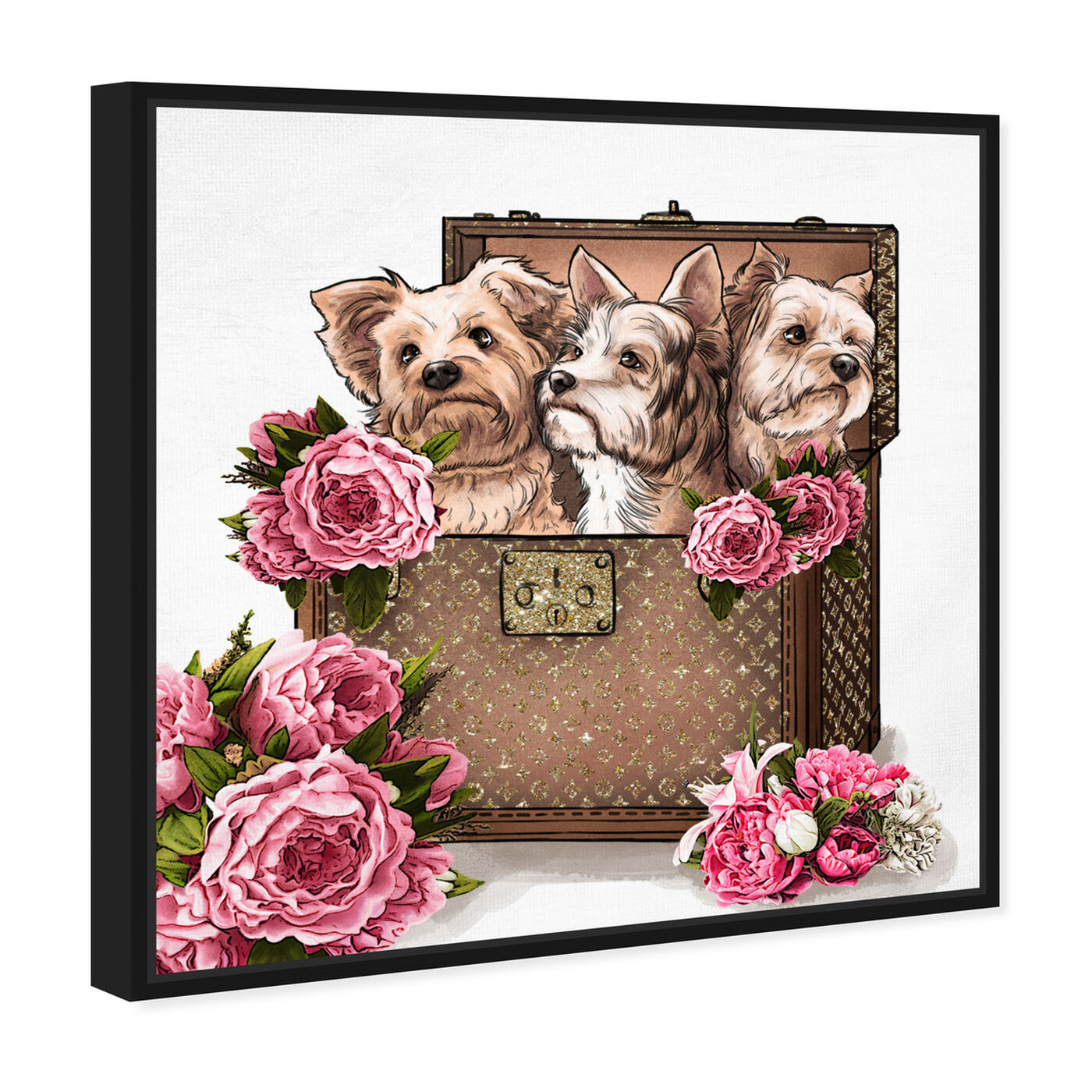 Angled view of Treasured Yorkies featuring fashion and glam and travel essentials art.