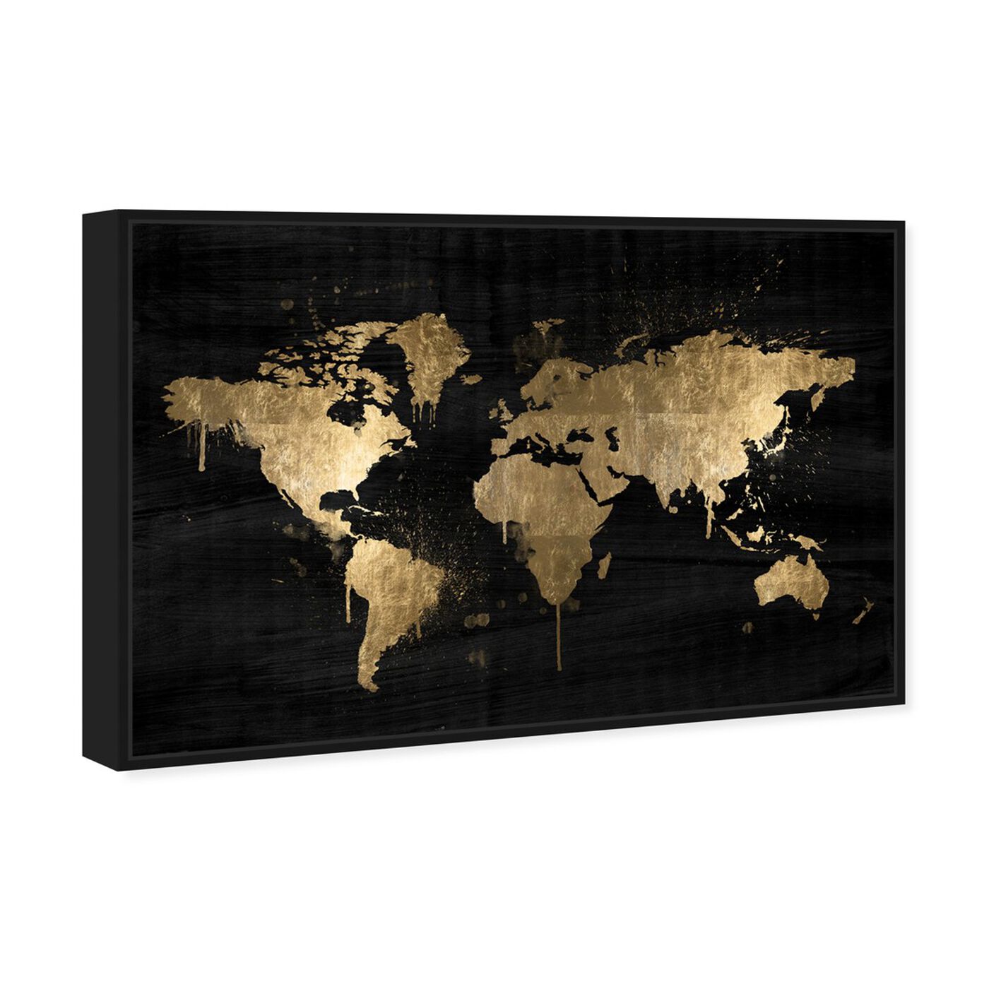 Angled view of Mapamundi Gold featuring maps and flags and world maps art.