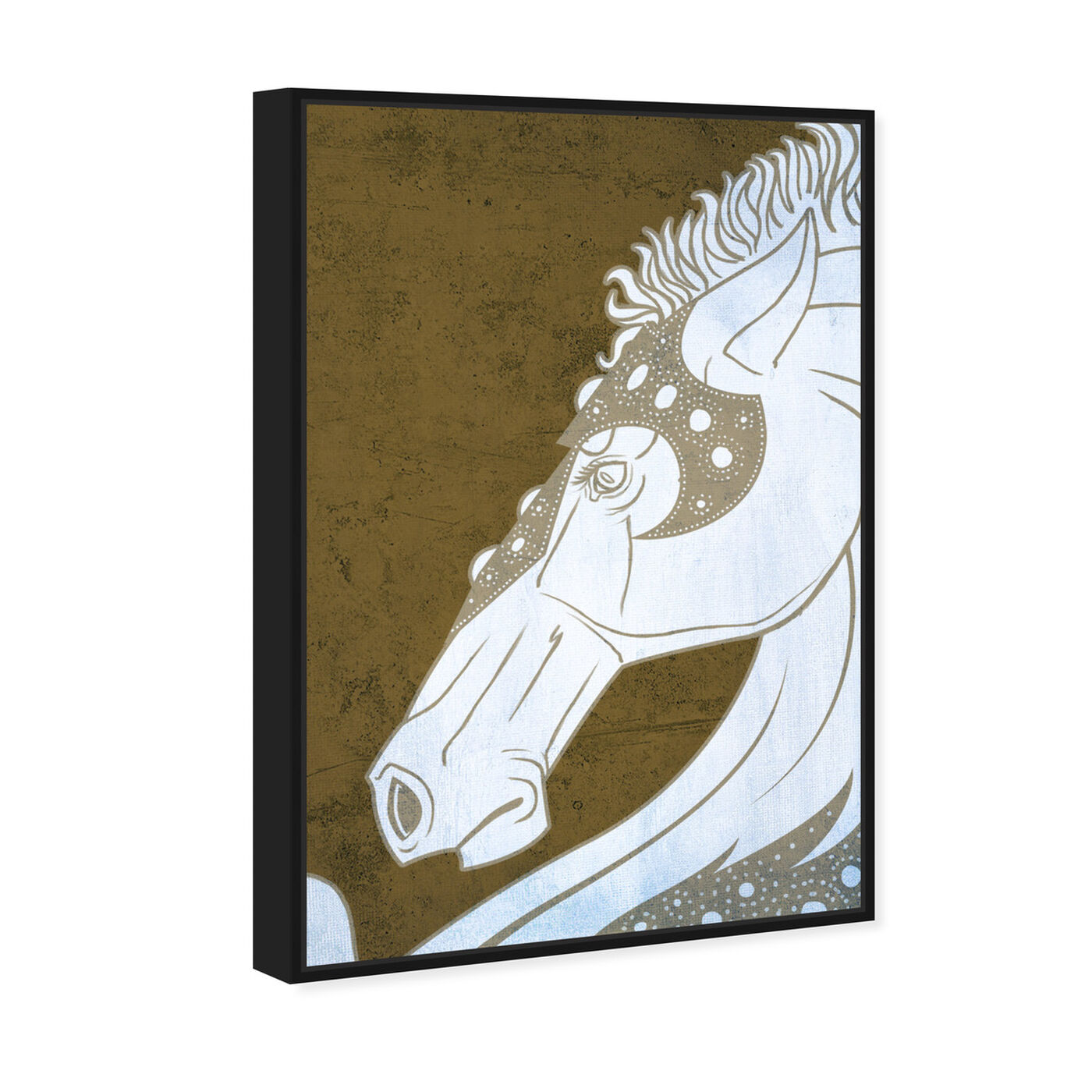 Angled view of Gold Stallion featuring animals and farm animals art.