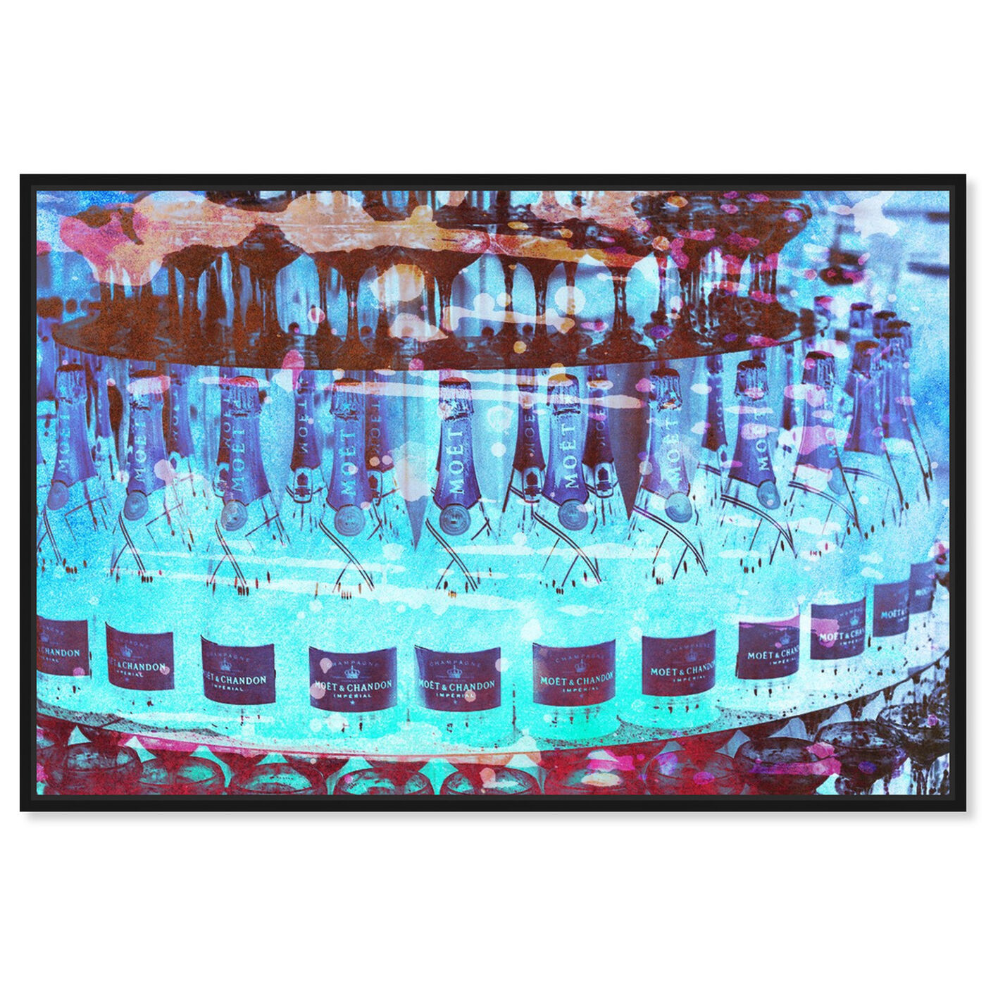 Front view of Bubbly Cake featuring drinks and spirits and champagne art.