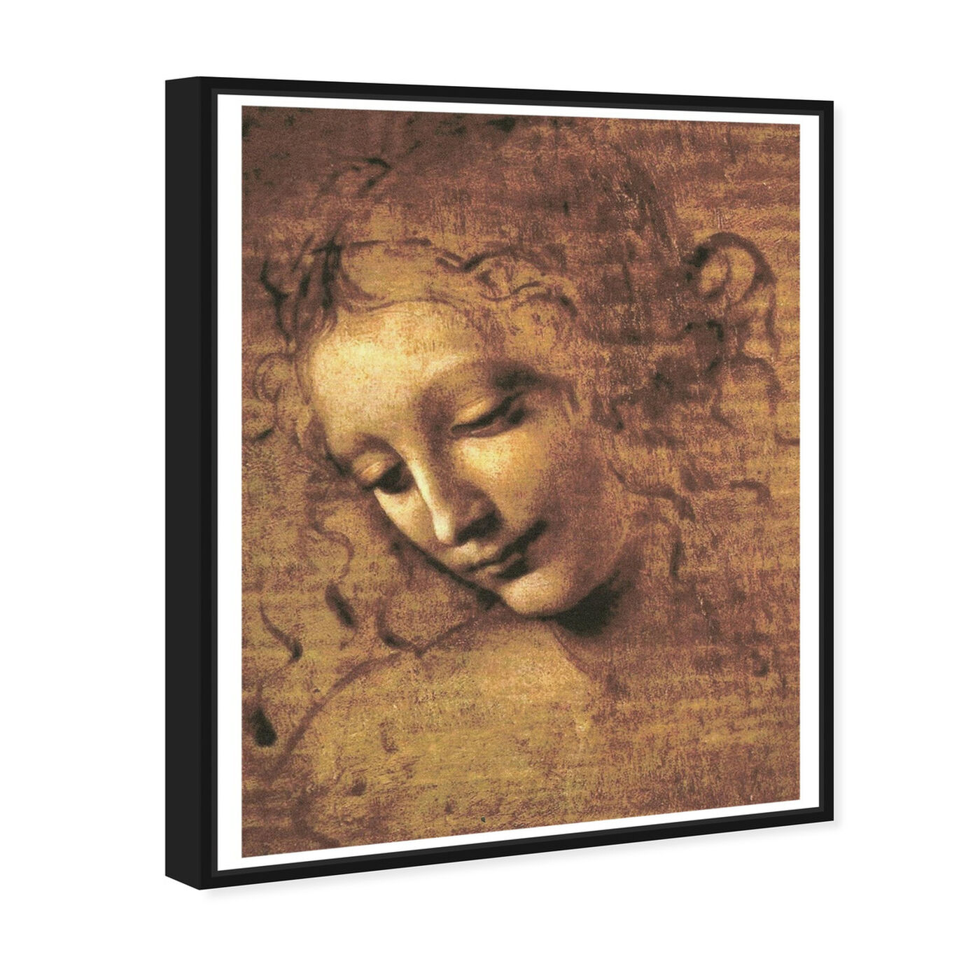 Angled view of Leonardo Da Vinci - Female Head featuring classic and figurative and renaissance art.
