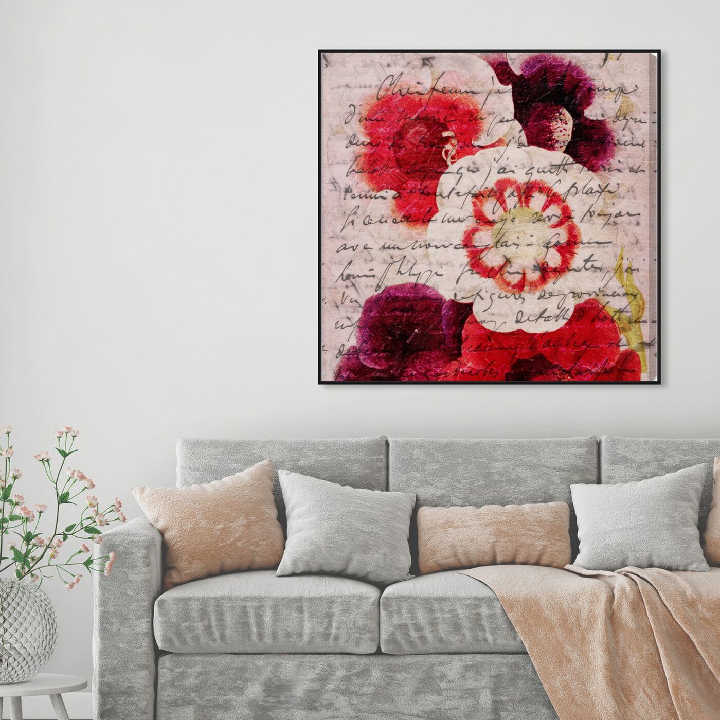 Hanging view of Victor Hugo Love Declaration featuring floral and botanical and florals art.