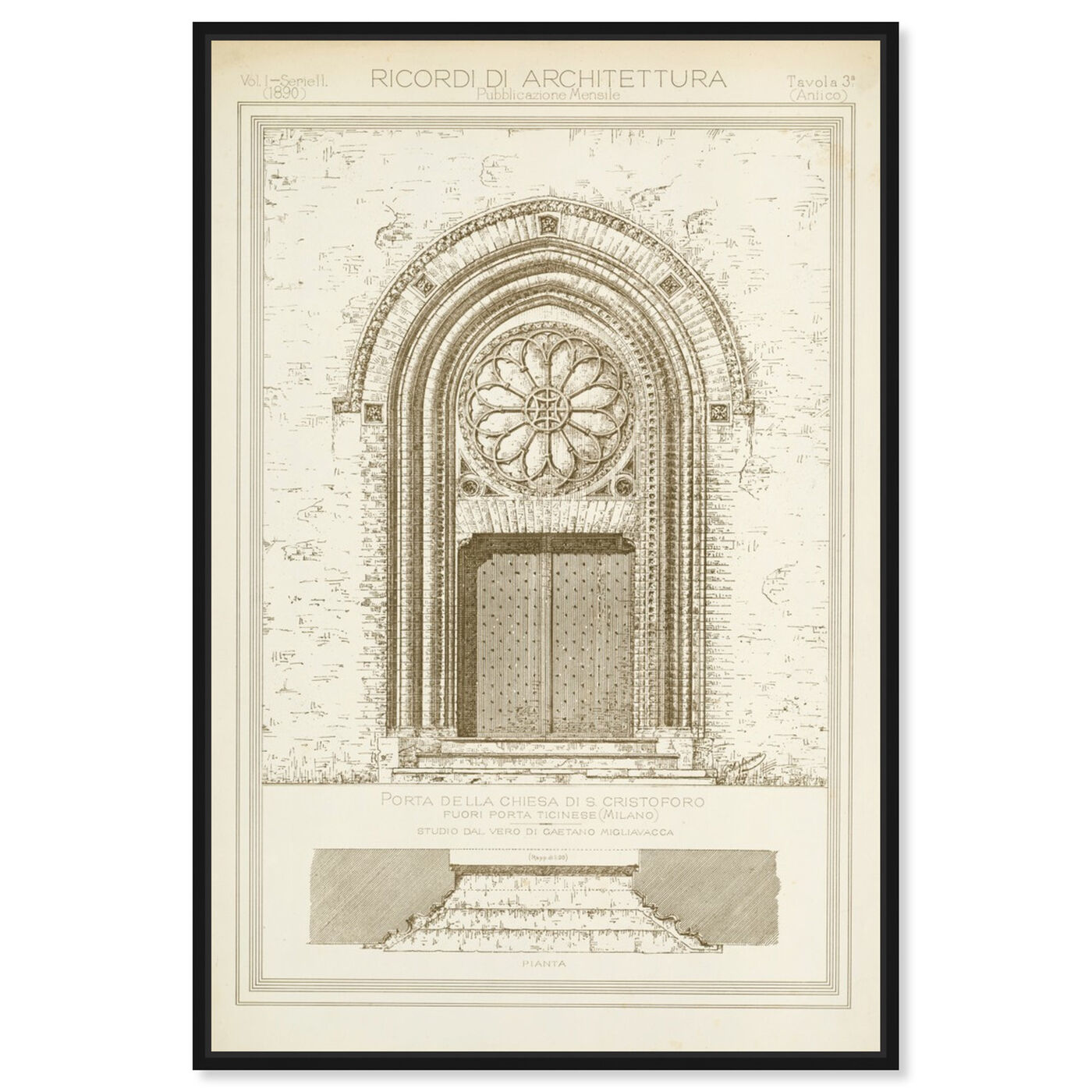 Front view of Porta Della Chiesa Di S Cristoforo - The Art Cabinet featuring architecture and buildings and structures art.