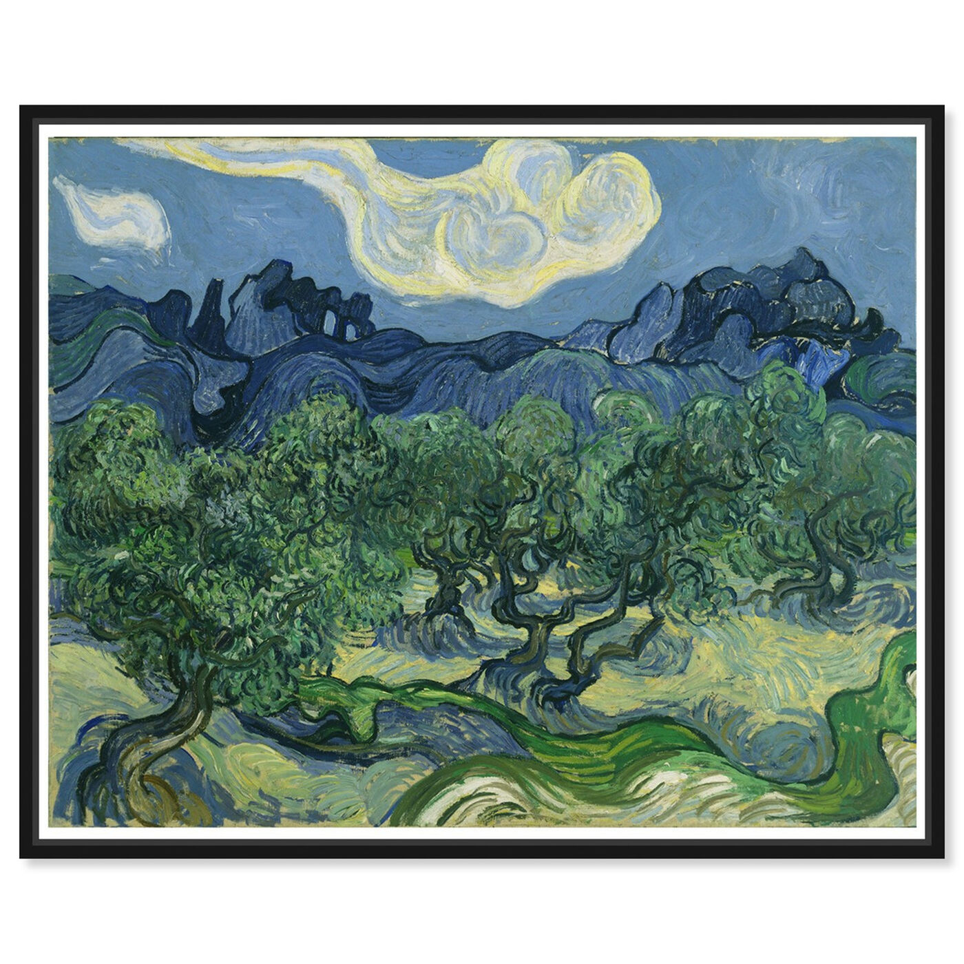 Front view of Van Gogh - The Olive Trees featuring classic and figurative and impressionism art.