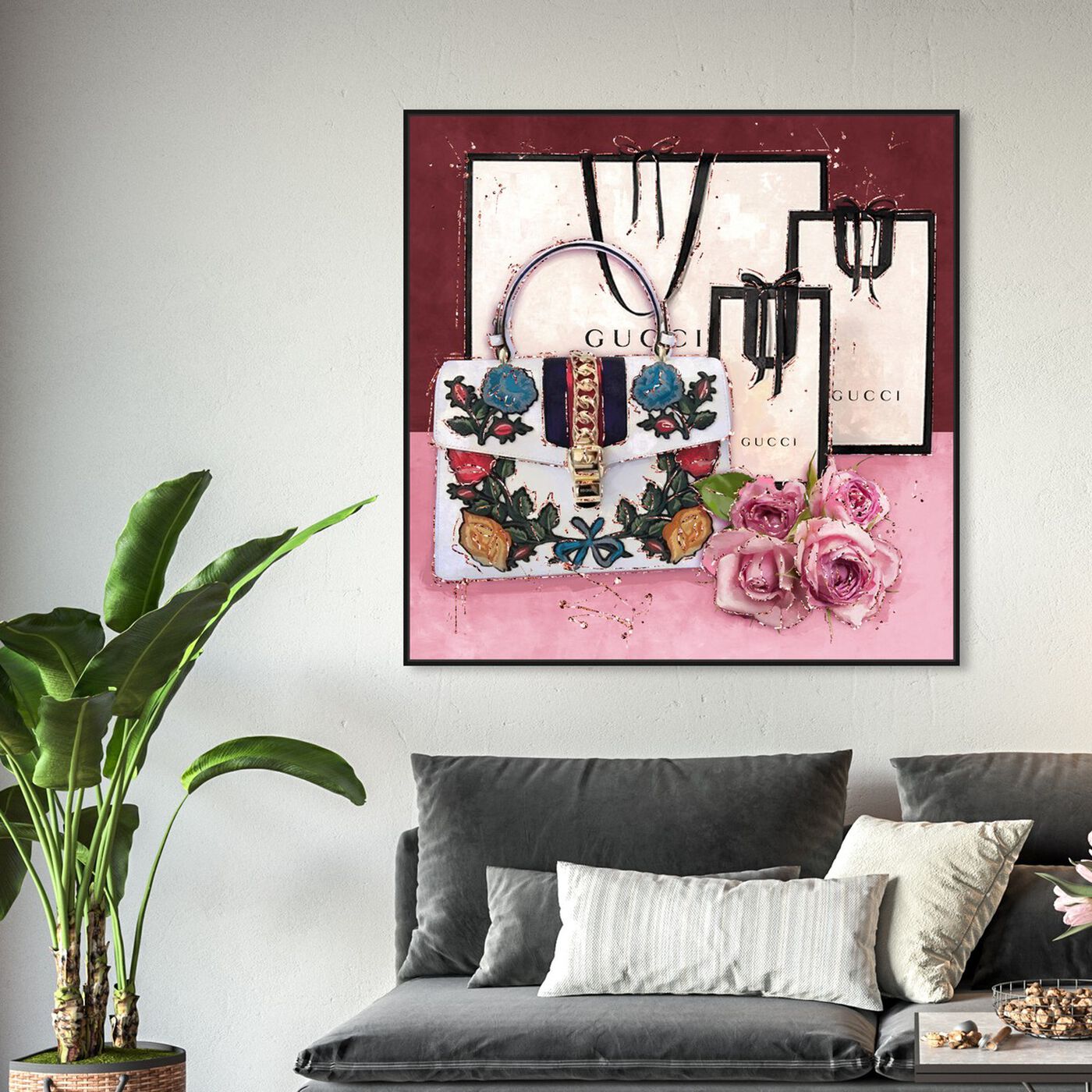 Hanging view of From Italian Garden featuring fashion and glam and handbags art.