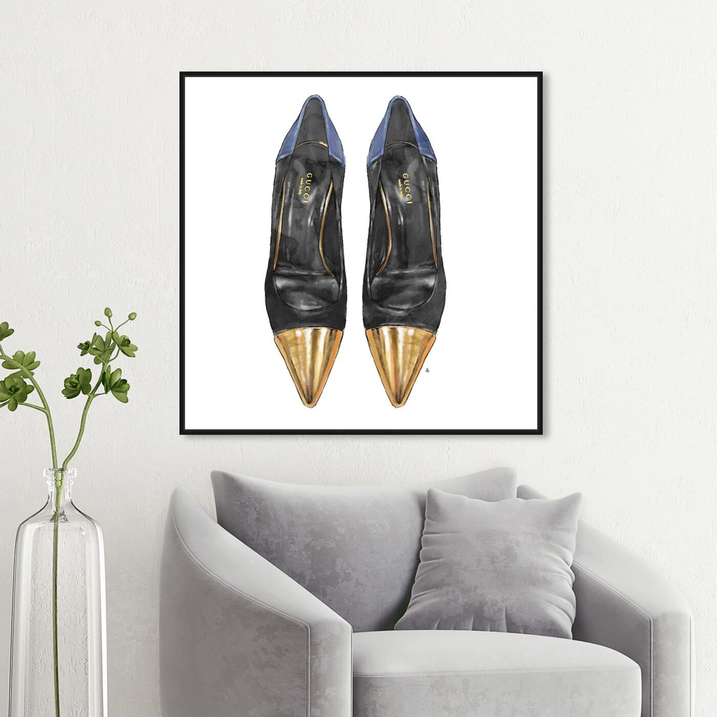 Hanging view of Date Night Stilettos featuring fashion and glam and shoes art.