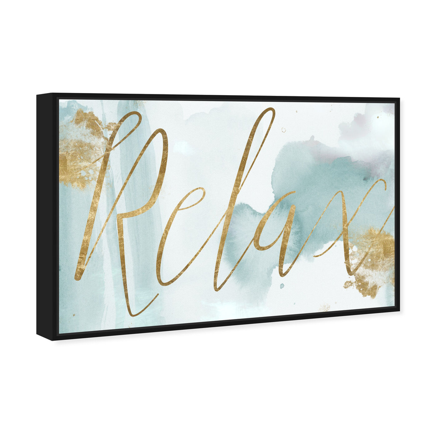 Angled view of Relax Gold featuring typography and quotes and motivational quotes and sayings art.