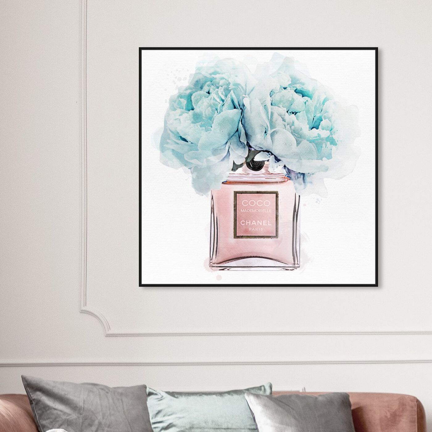 Hanging view of Dawn Morning Bouquet Blue featuring fashion and glam and perfumes art.