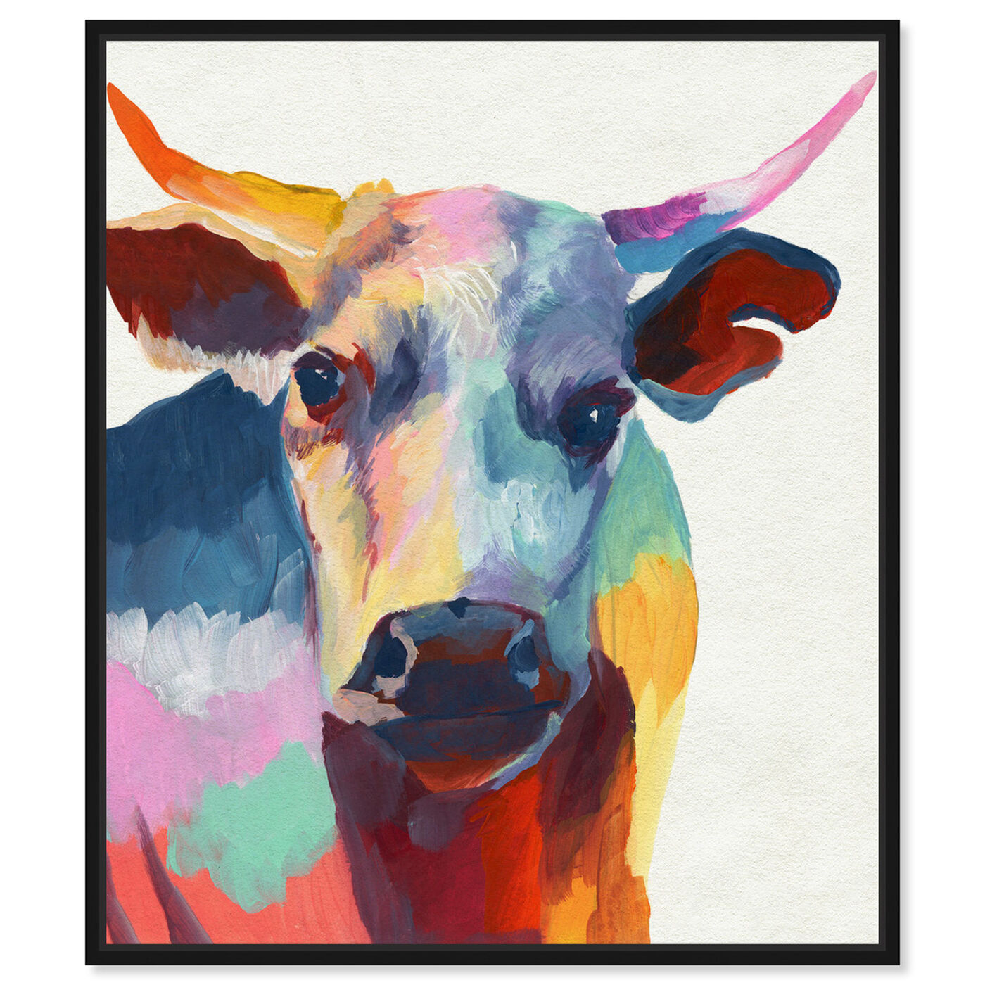 Front view of Cow Wow featuring animals and farm animals art.