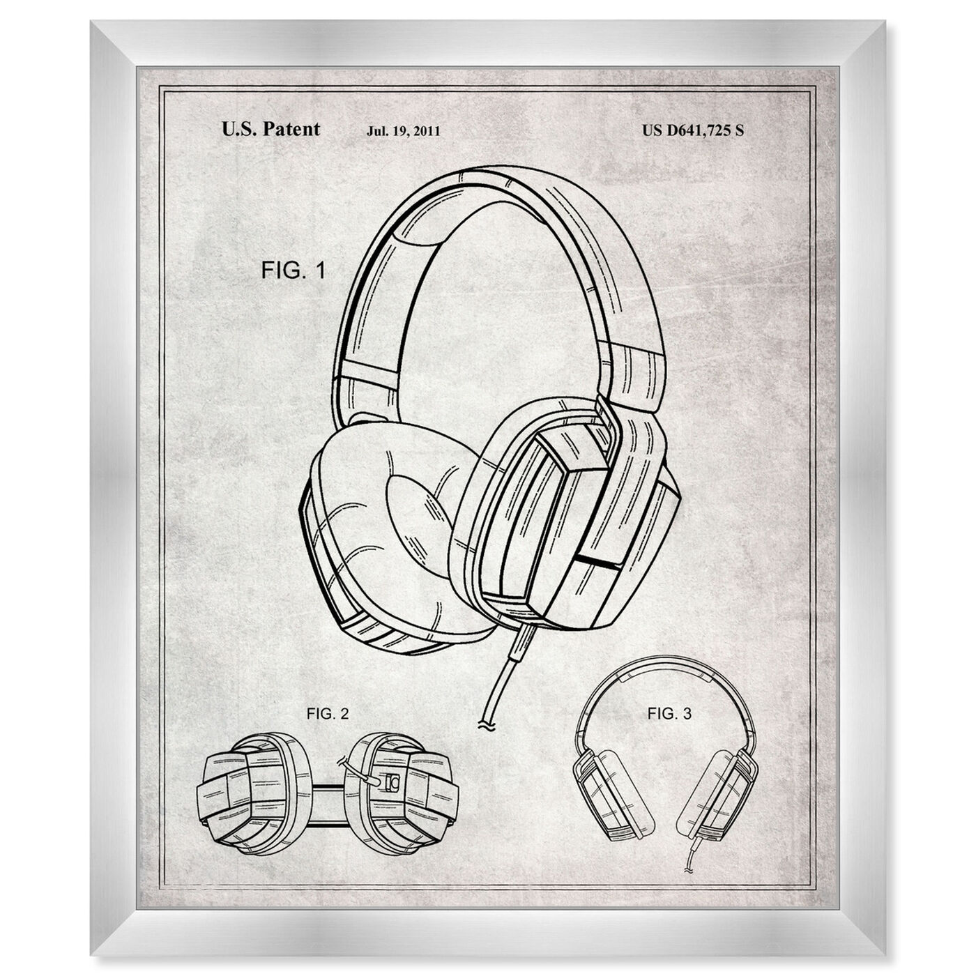 Front view of Headphones Gray 2010 featuring music and dance and musicians art.