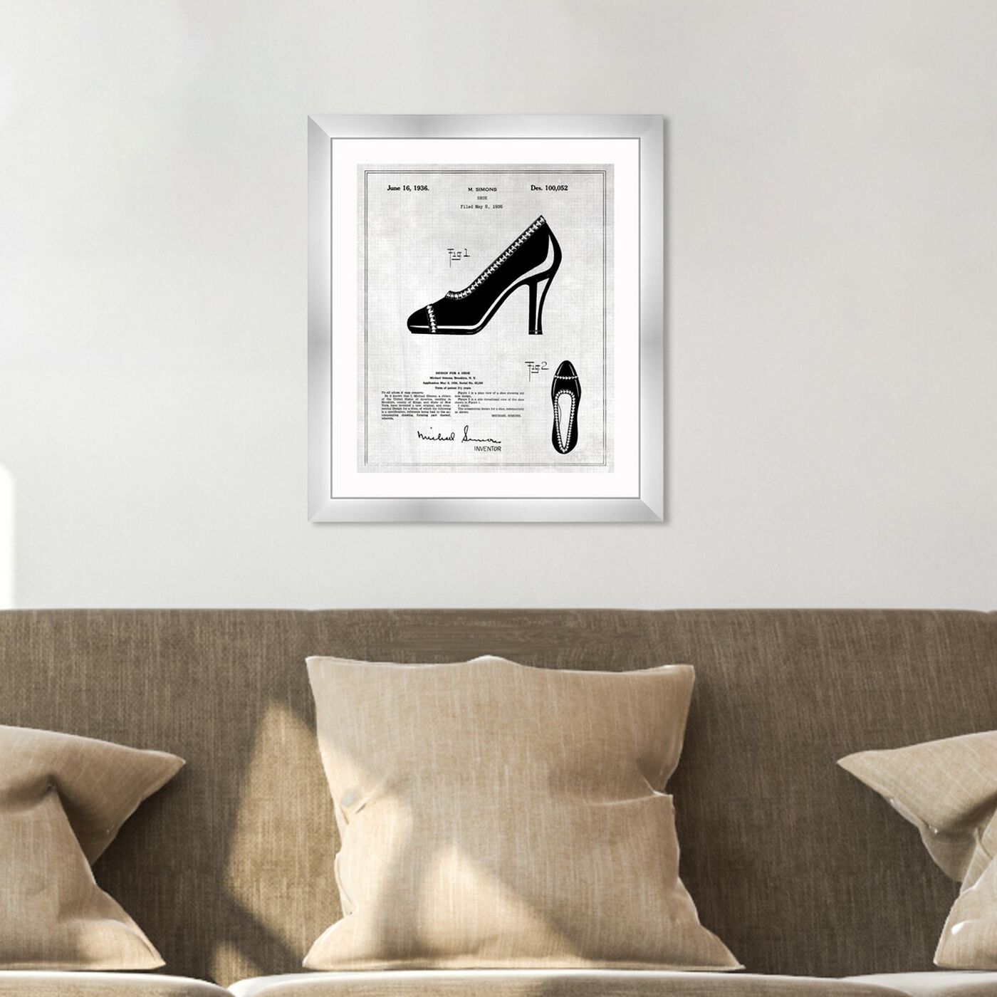 Hanging view of Iconic Design for a Shoe 1936 featuring fashion and glam and shoes art.