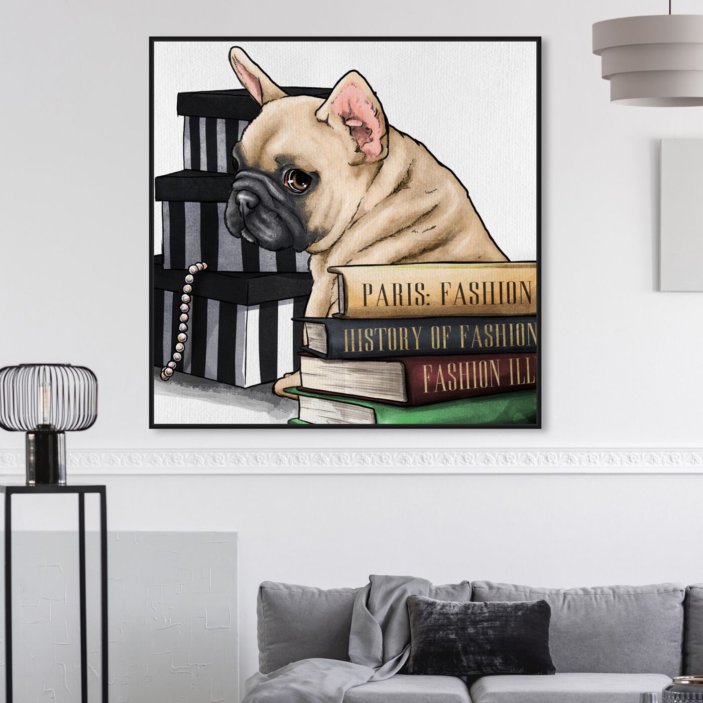 Hanging view of Fashion Books Frenchie featuring animals and dogs and puppies art.