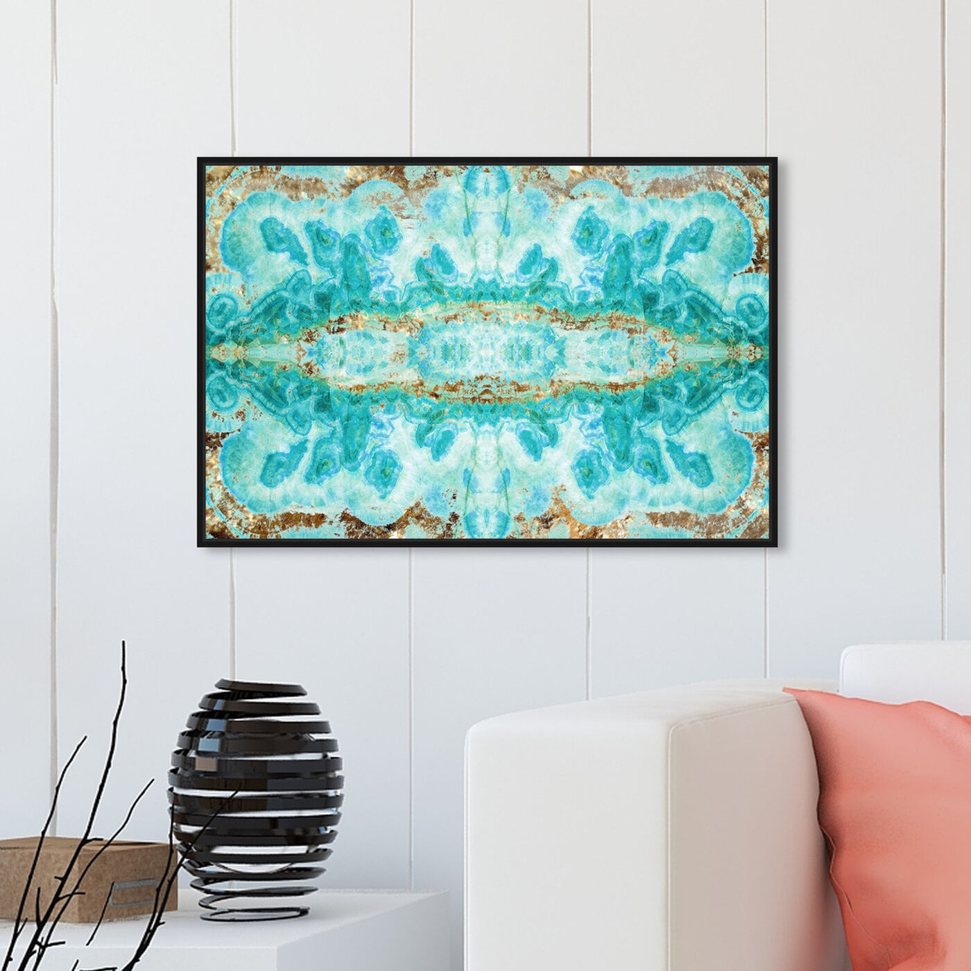 Hanging view of Sumatra featuring abstract and crystals art.
