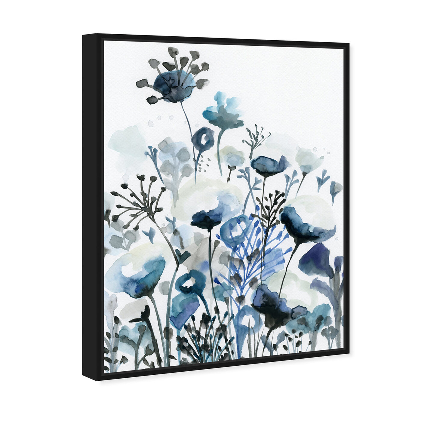 Angled view of Deep Blue Forest featuring floral and botanical and gardens art.