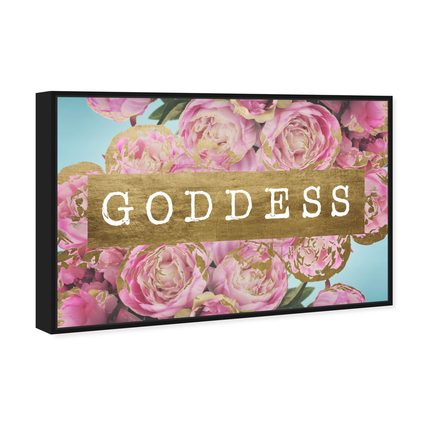 Angled view of Goddess Florals Gold featuring typography and quotes and beauty quotes and sayings art.
