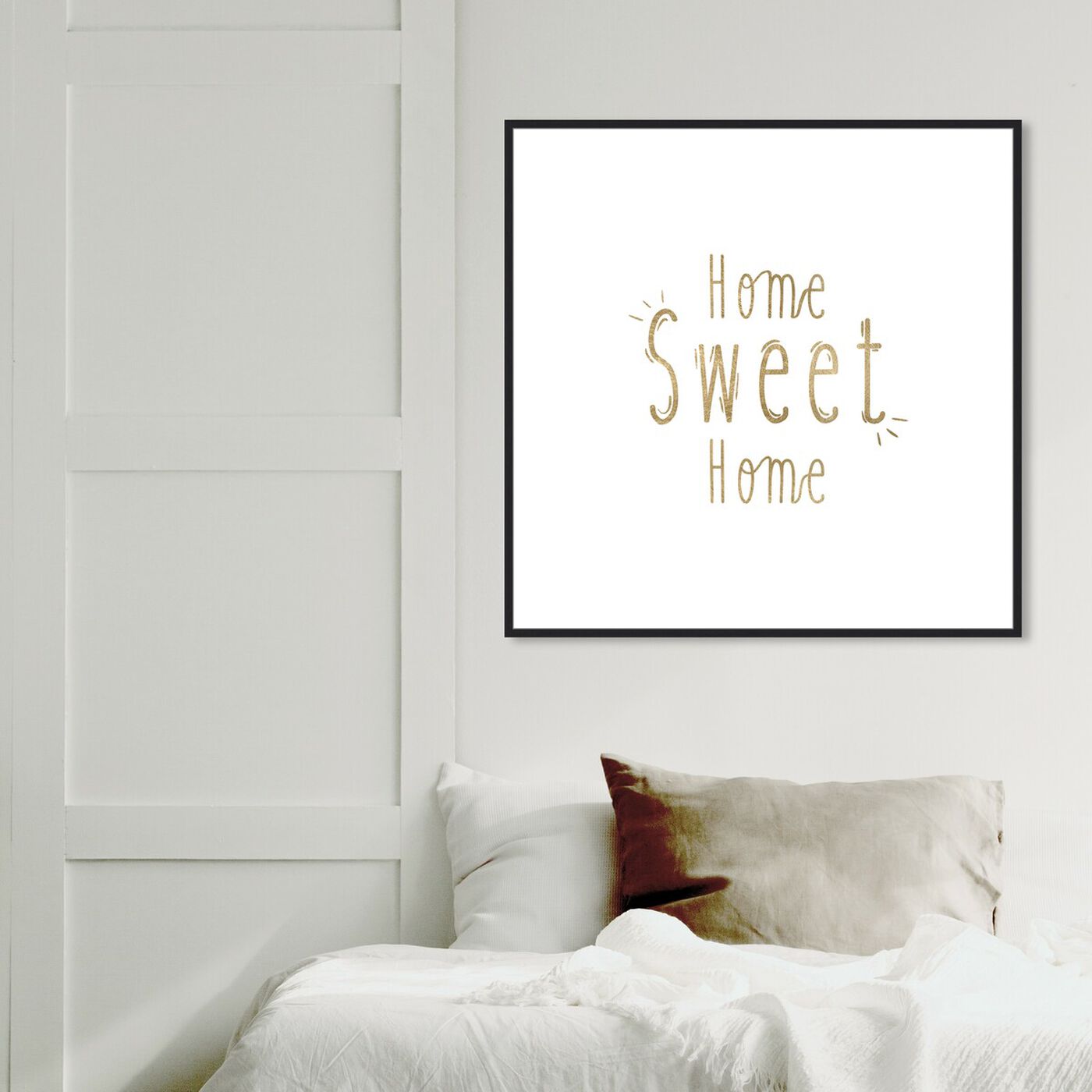 Hanging view of Home Sweet Home featuring typography and quotes and family quotes and sayings art.