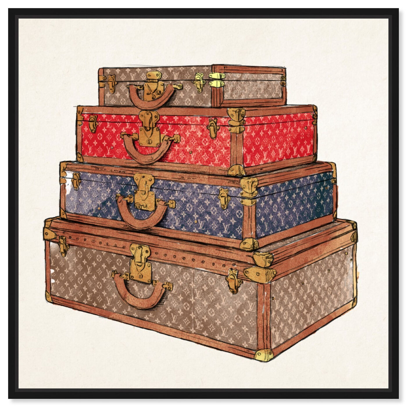 Front view of The Royal Luggage featuring fashion and glam and travel essentials art.