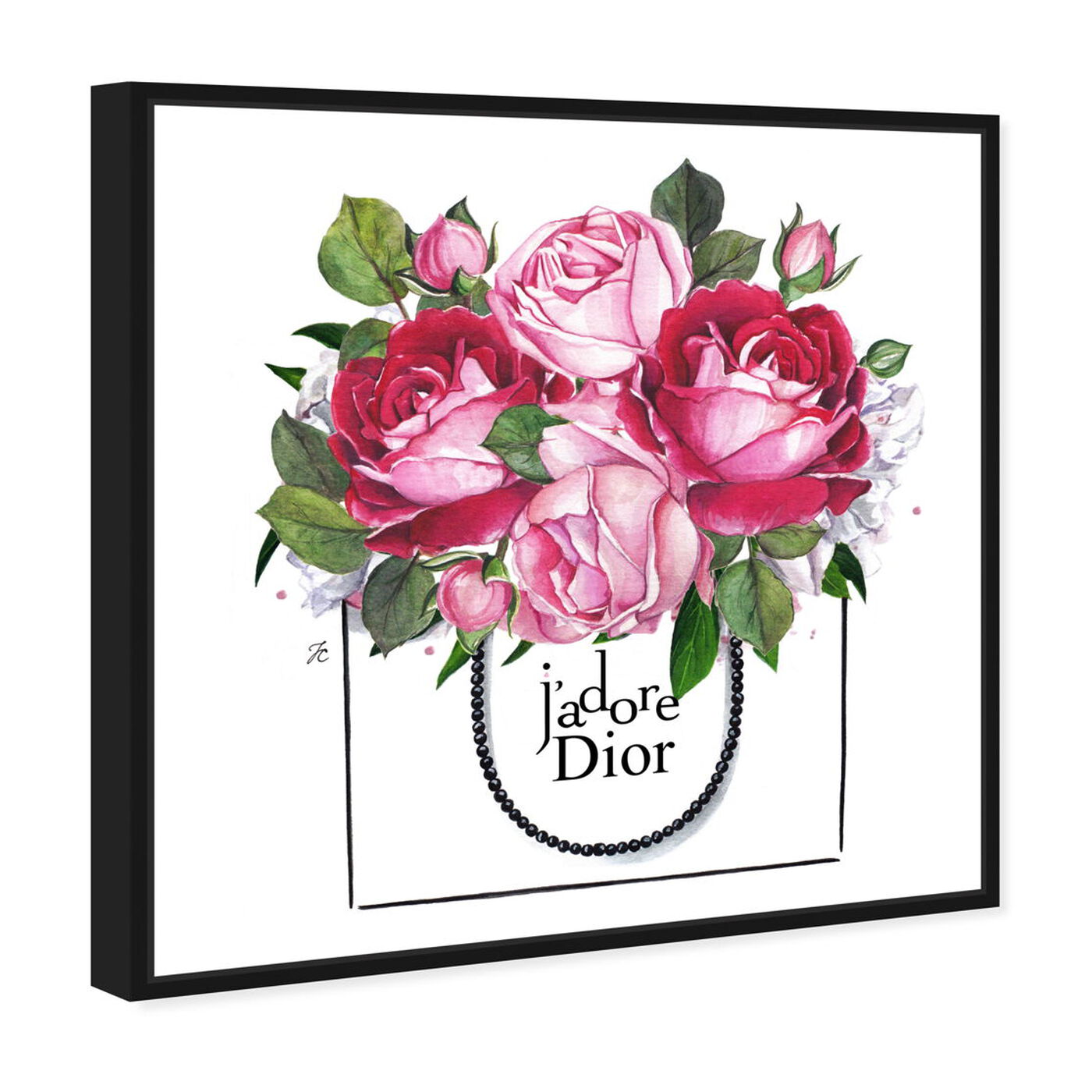 Angled view of Doll Memories - Peonies II featuring floral and botanical and florals art.
