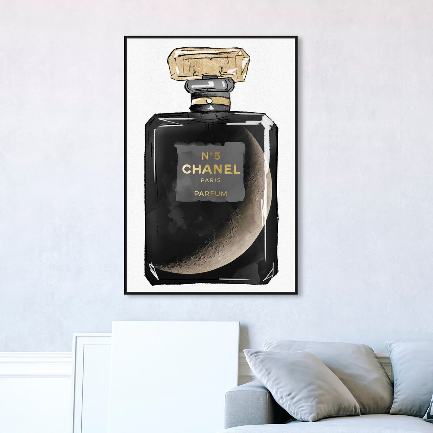 Hanging view of Take Me To The Moon Parfum featuring fashion and glam and perfumes art.