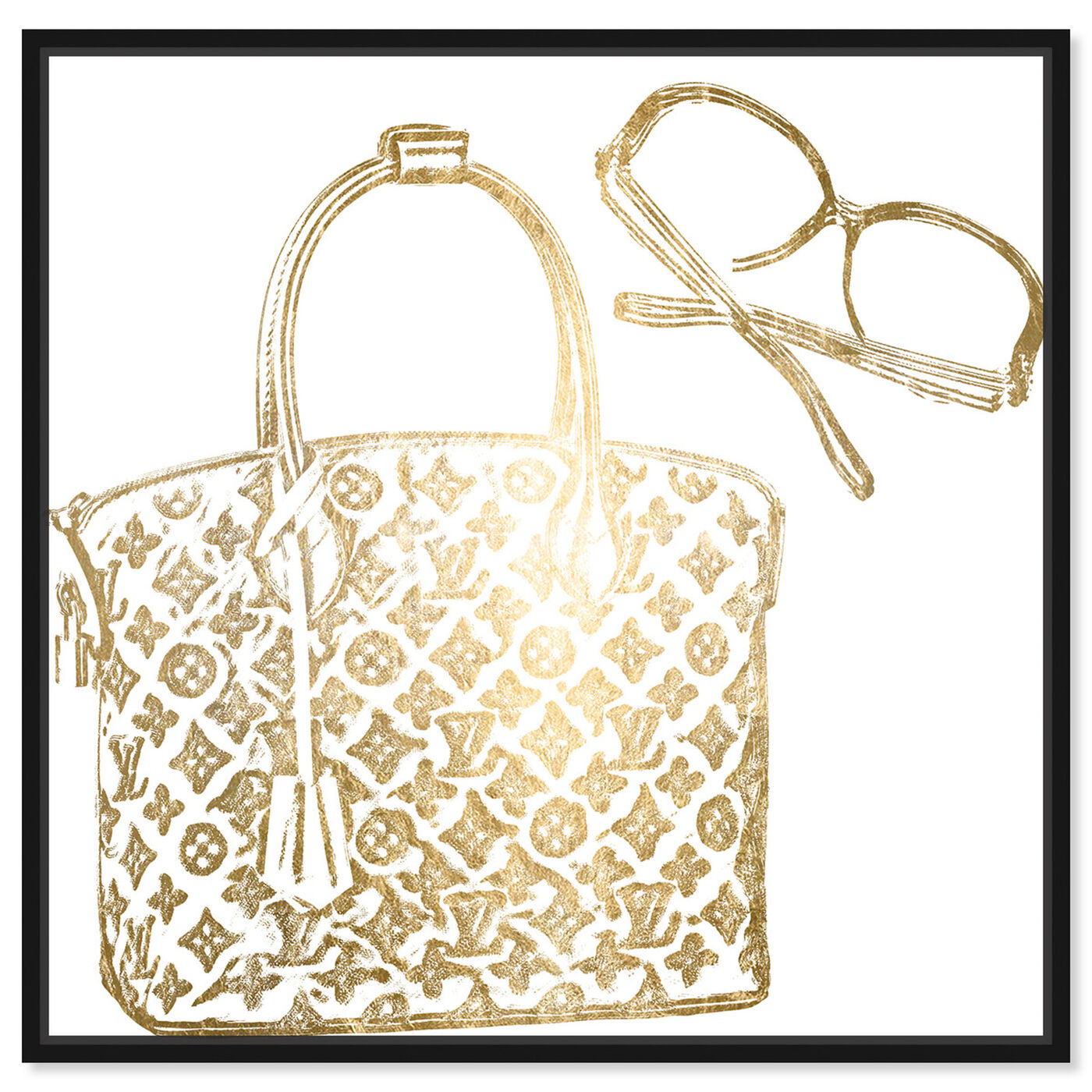 Front view of Luxe Musts Gold Foil featuring fashion and glam and handbags art.
