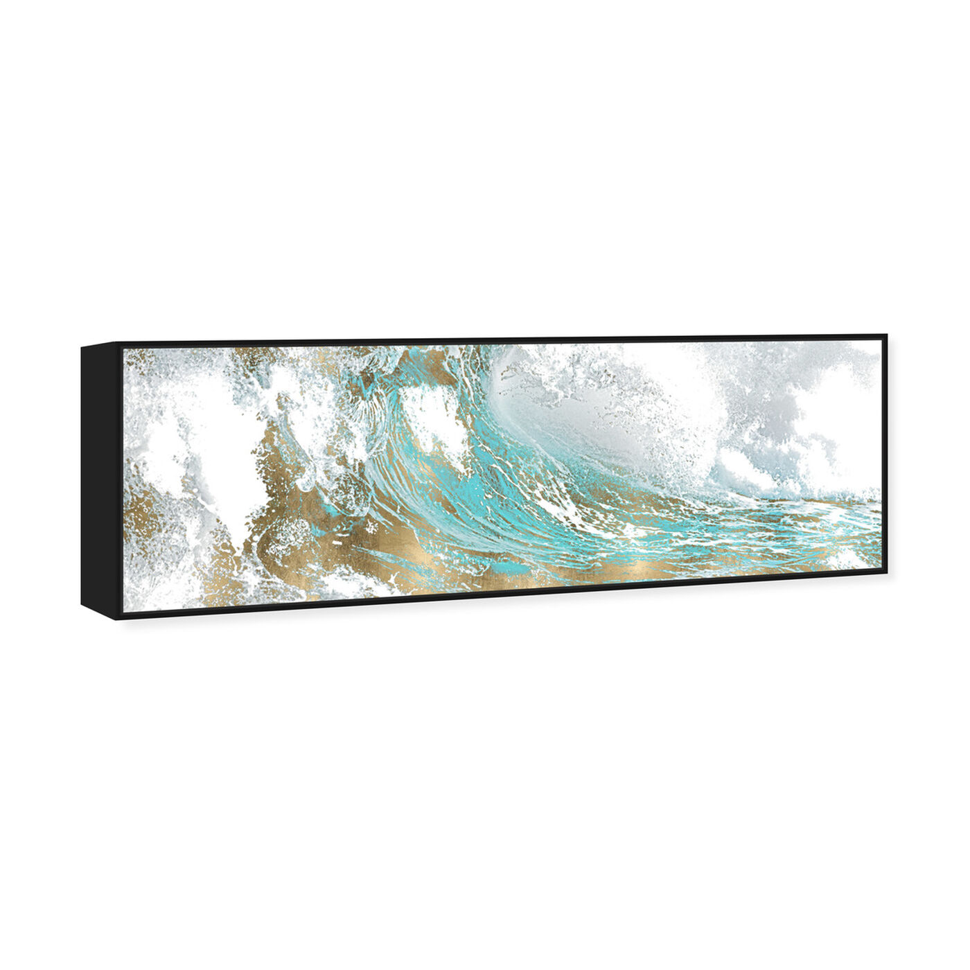 Angled view of Wave in a Moment Aqua featuring abstract and paint art.