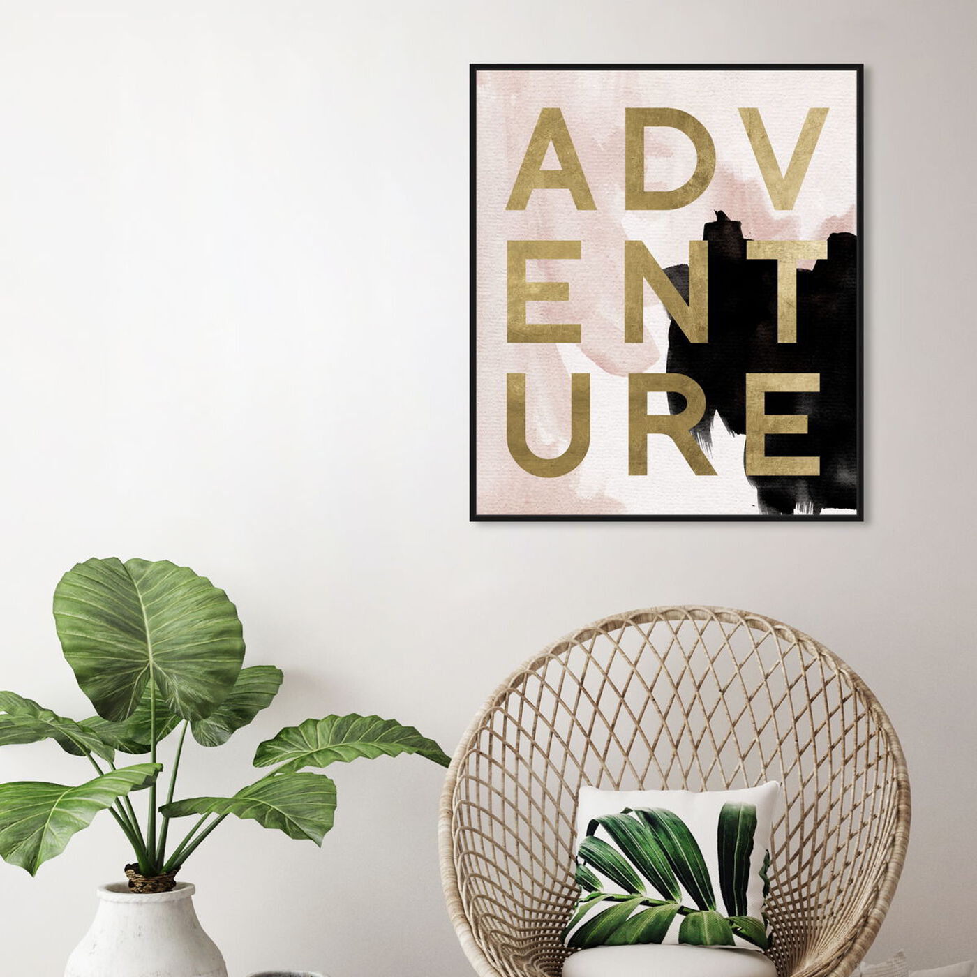 Hanging view of More Adventures Neutral featuring typography and quotes and motivational quotes and sayings art.